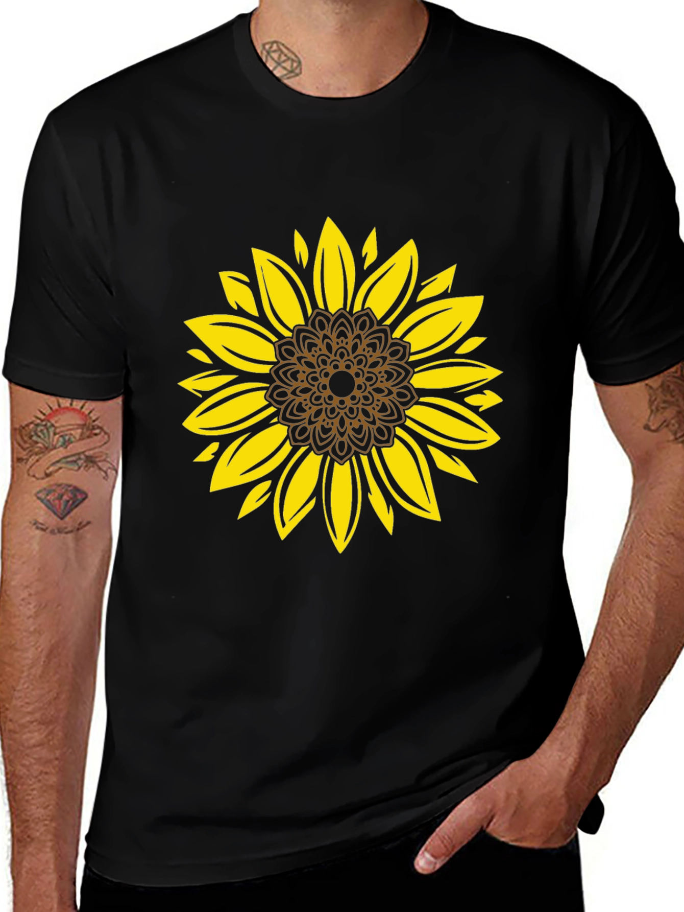 Variant 24 of Sunflower Graphic Print Black T-Shirt