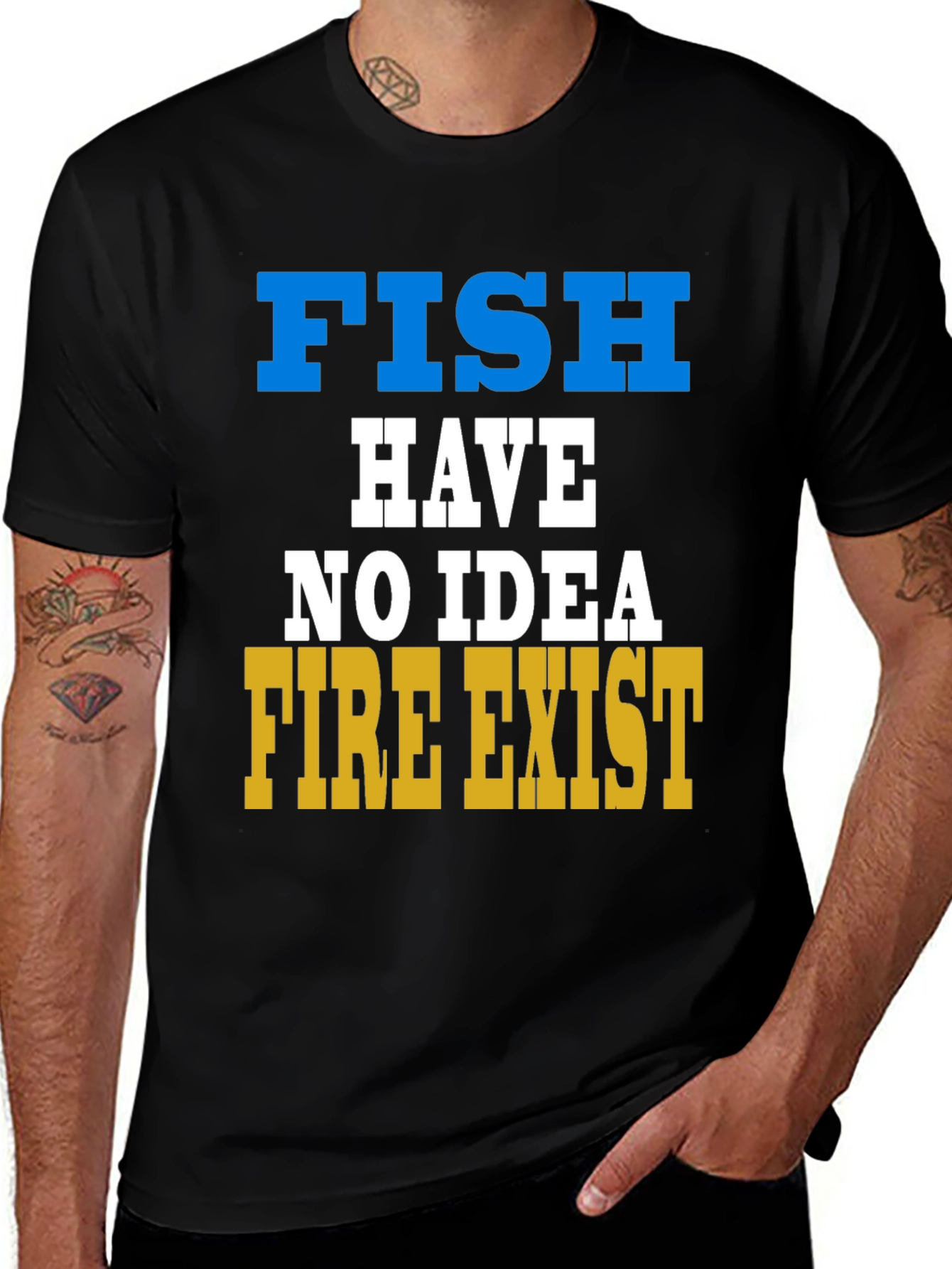 Variant 12 of Fish Have No Idea Fire Exist Graphic T-Shirt