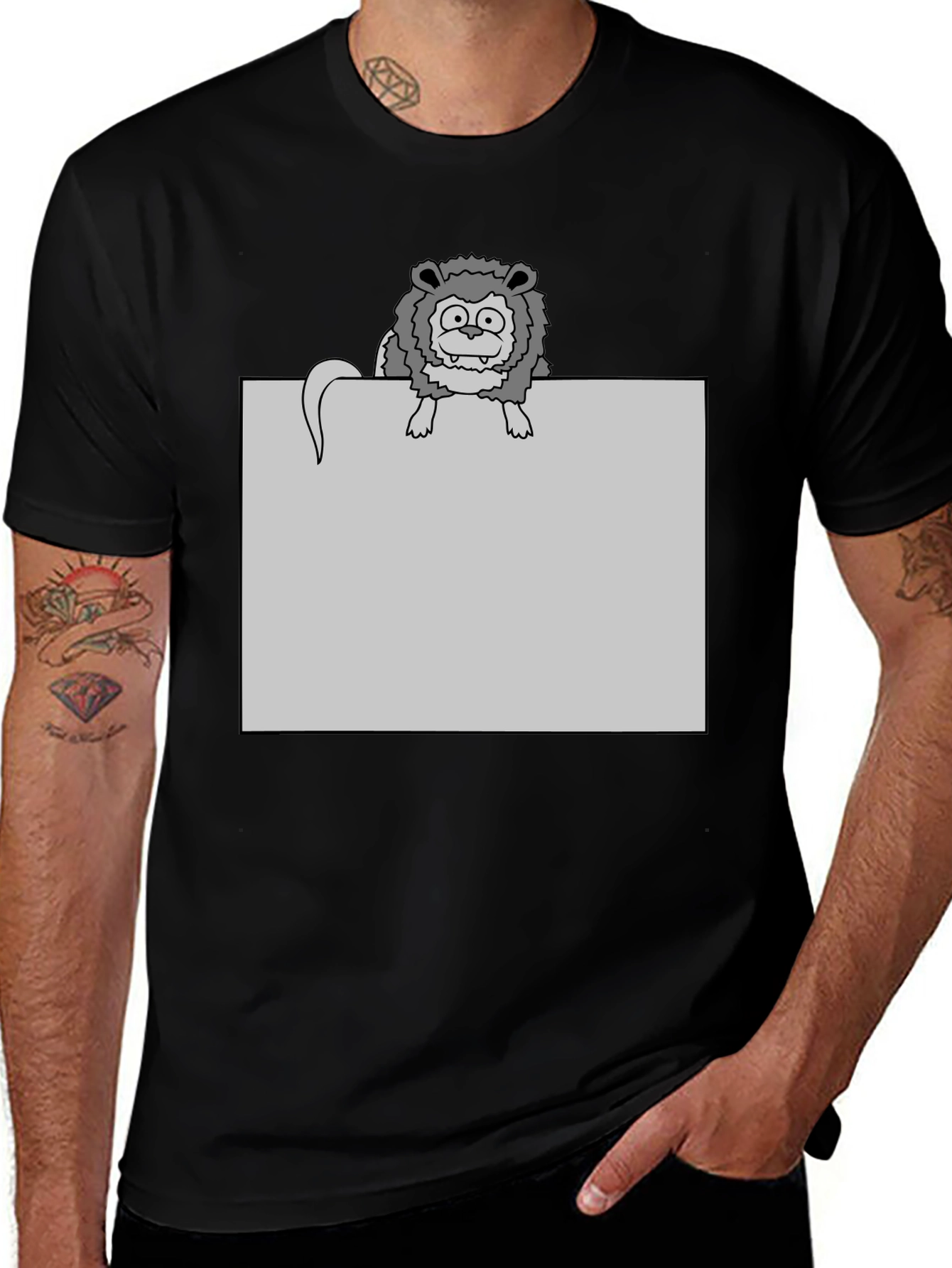 Variant 26 of Lion Graphic Black T-Shirt