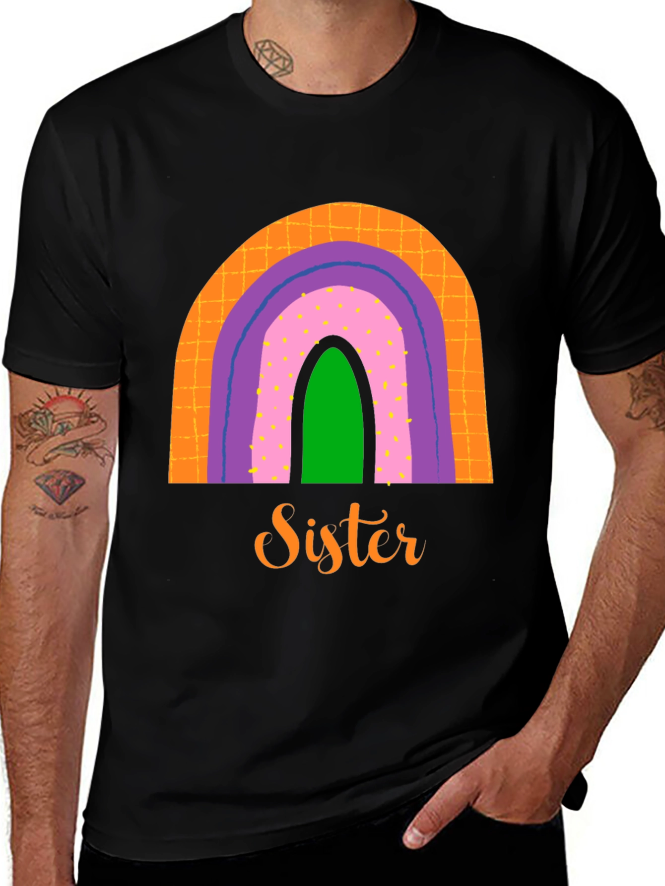 Sister Rainbow T-Shirt - Cute Graphic Tee