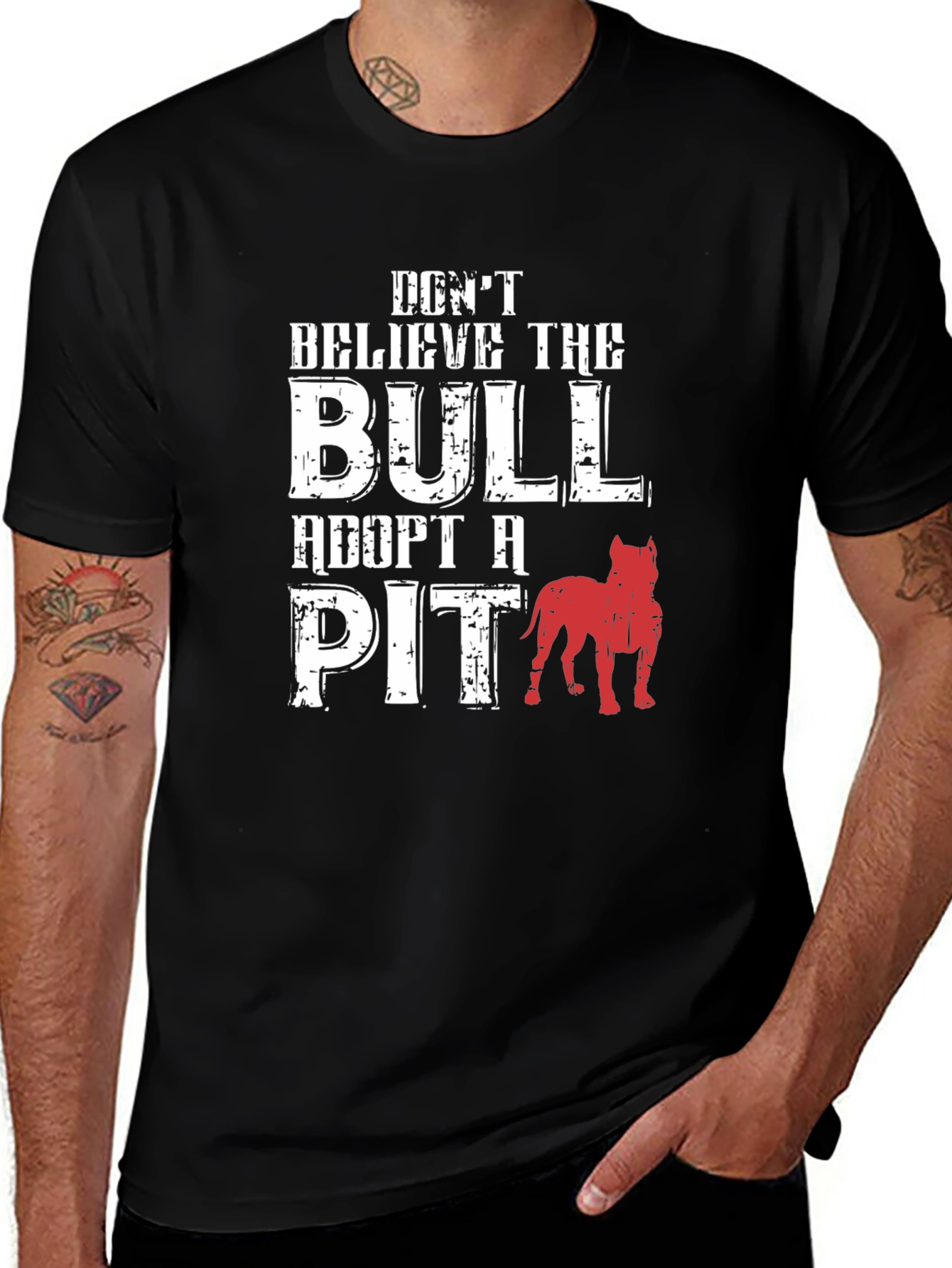 Variant 19 of Don't Believe The Bull Adopt A Pit T-Shirt
