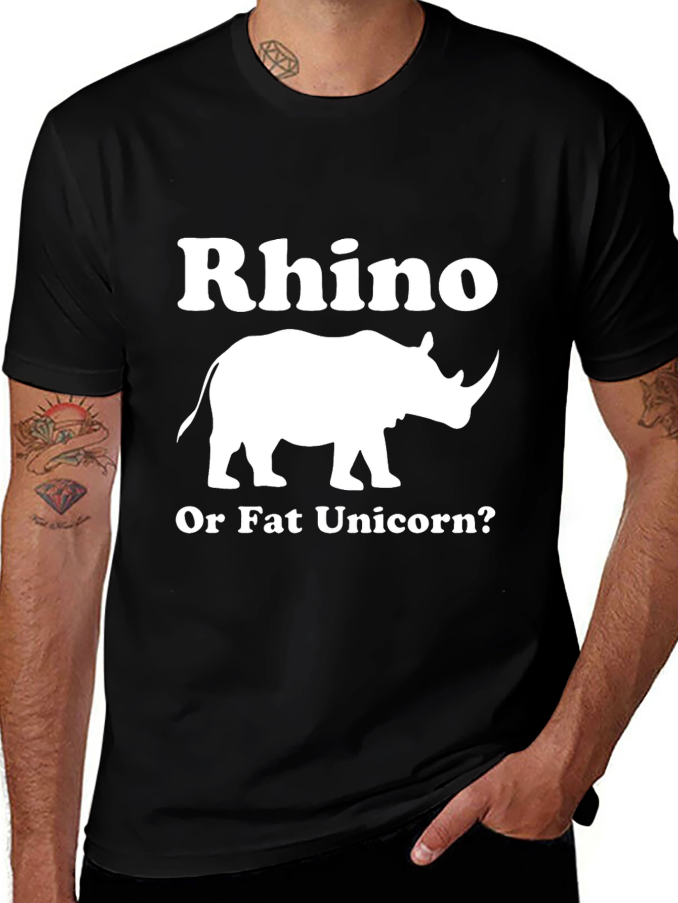 Variant 23 of Rhino or Fat Unicorn? Funny Graphic Tee