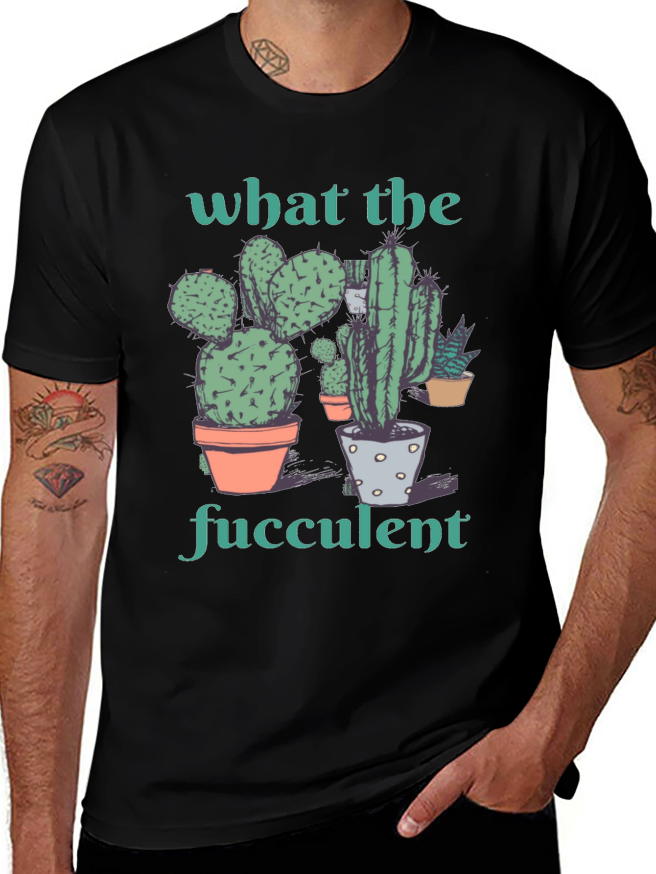 What the Fucculent Cactus Graphic Tee