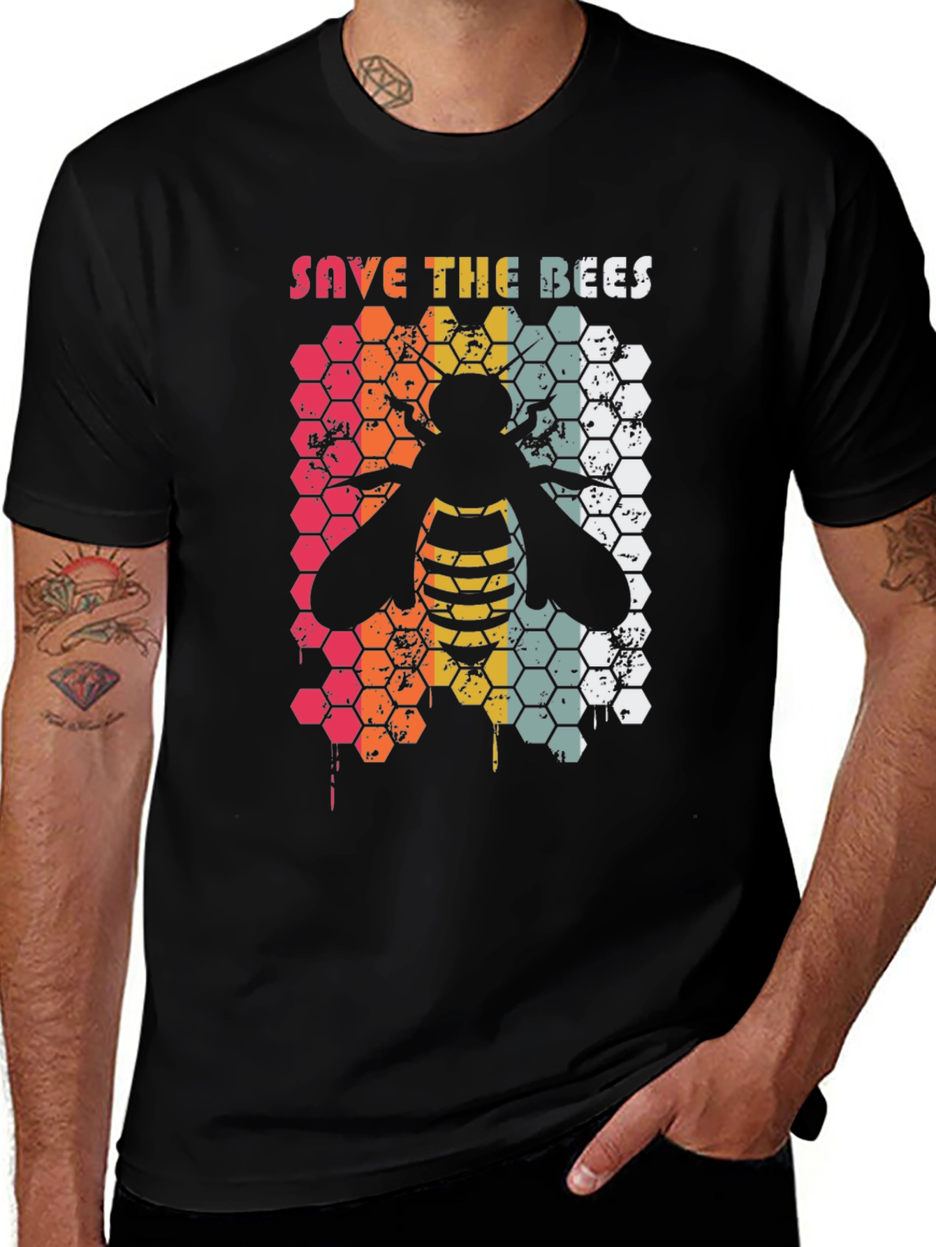 Save the Bees Honeycomb Graphic Tee