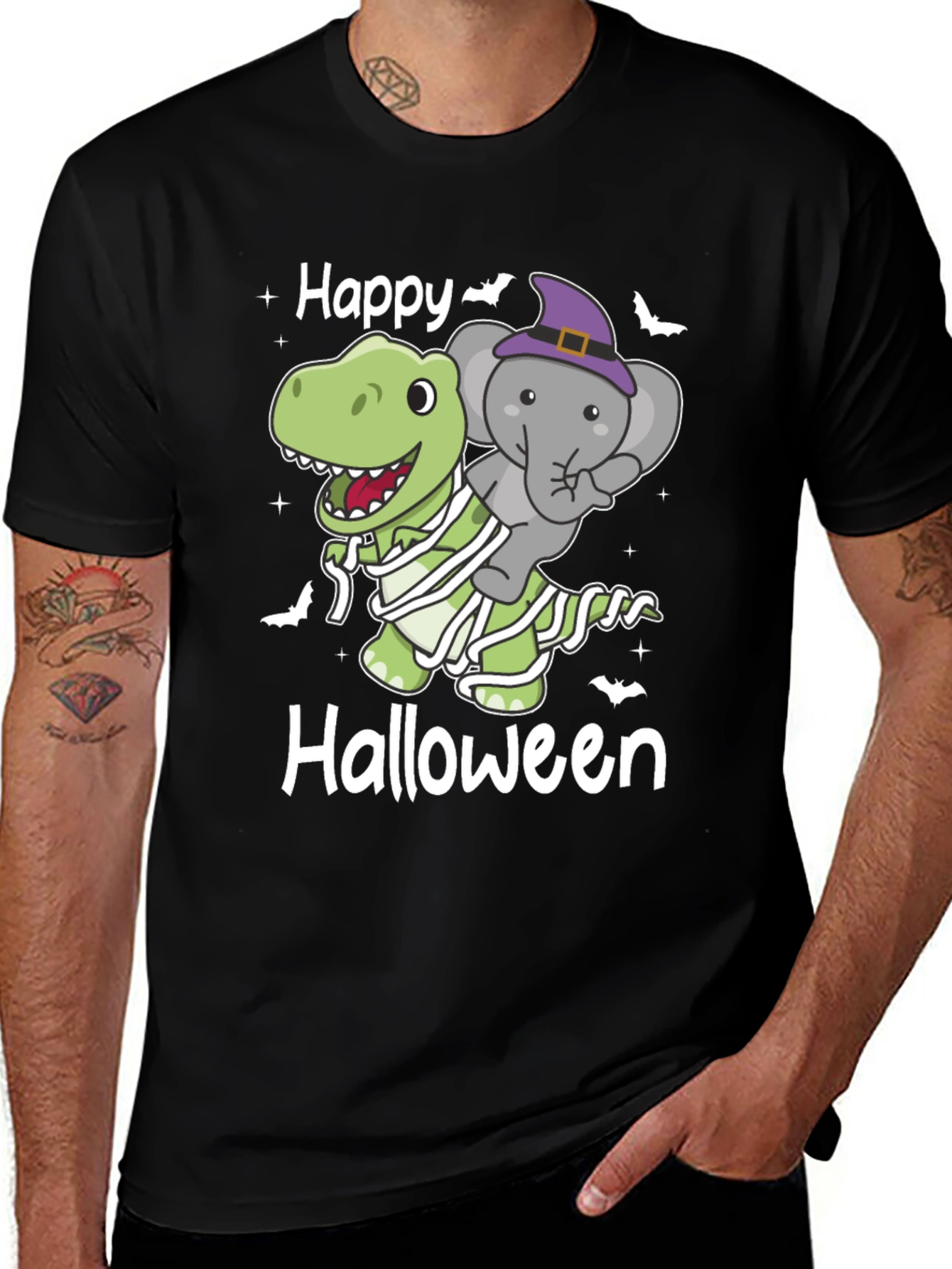 Happy Halloween Dinosaur & Elephant T-Shirt