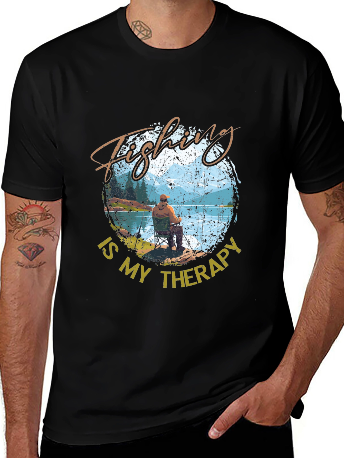 Variant 23 of Fishing Is My Therapy Graphic Tee - Relaxed Fit