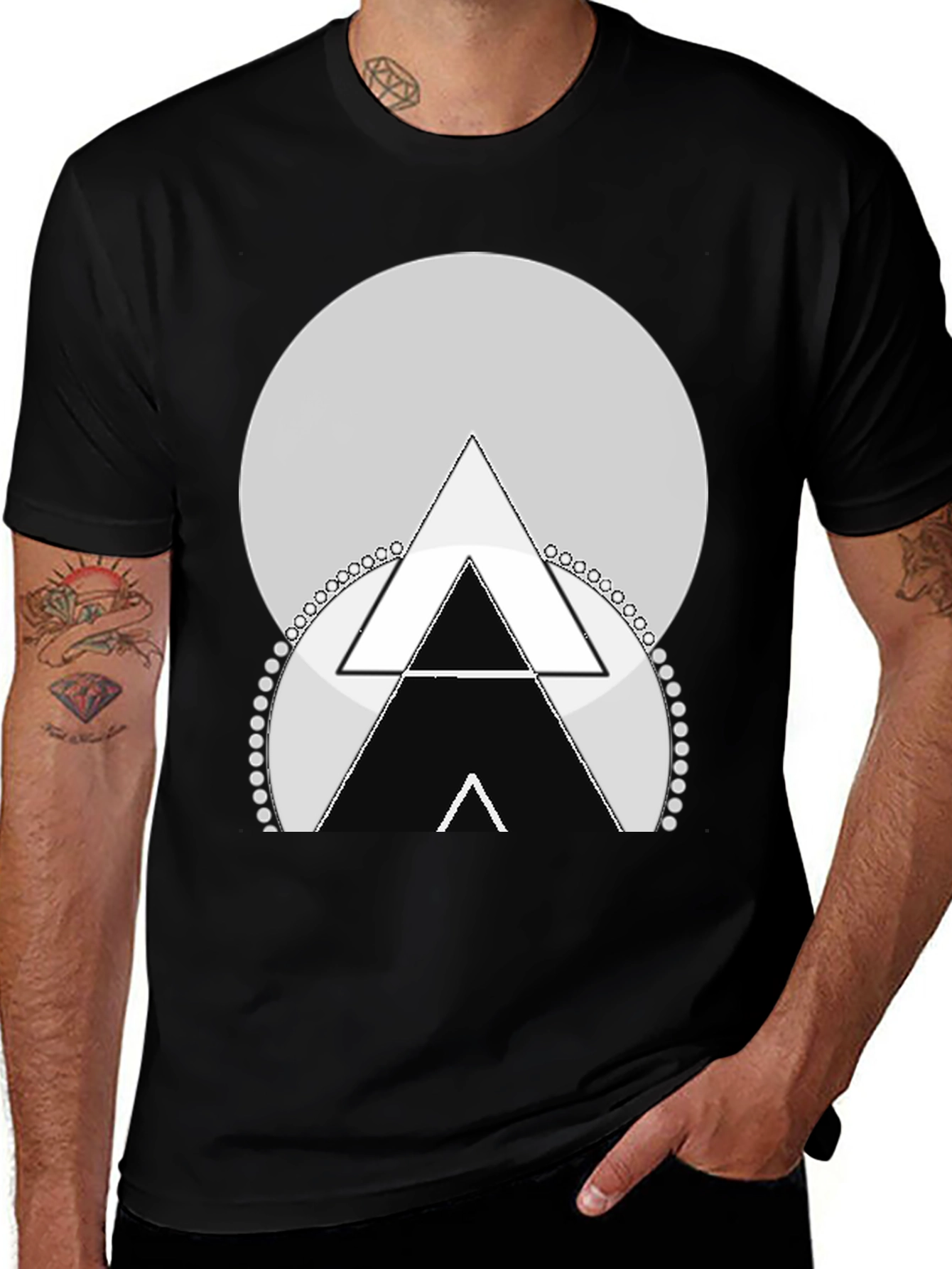 Variant 24 of Geometric Triangle Graphic Tee - Stylish Menswear