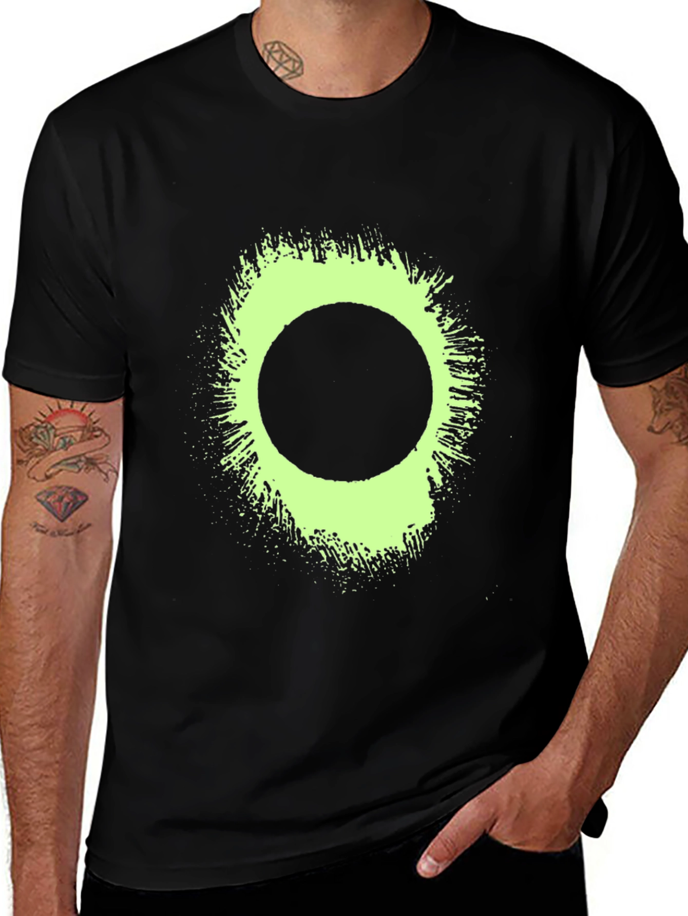 Variant 19 of Eclipse Tee: Graphic Print Black T-Shirt