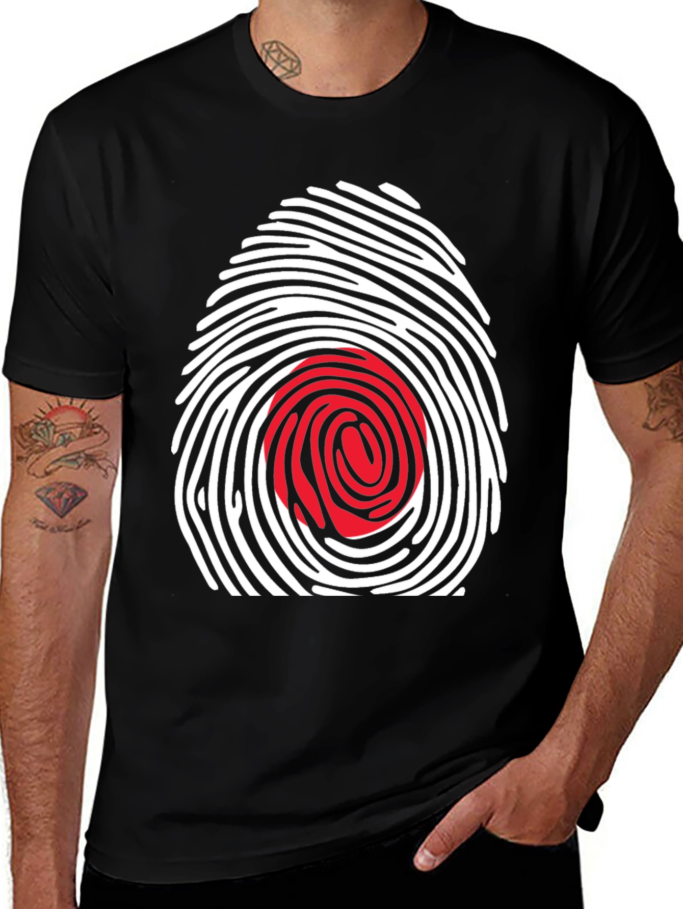Variant 20 of Japan Flag Fingerprint T-Shirt