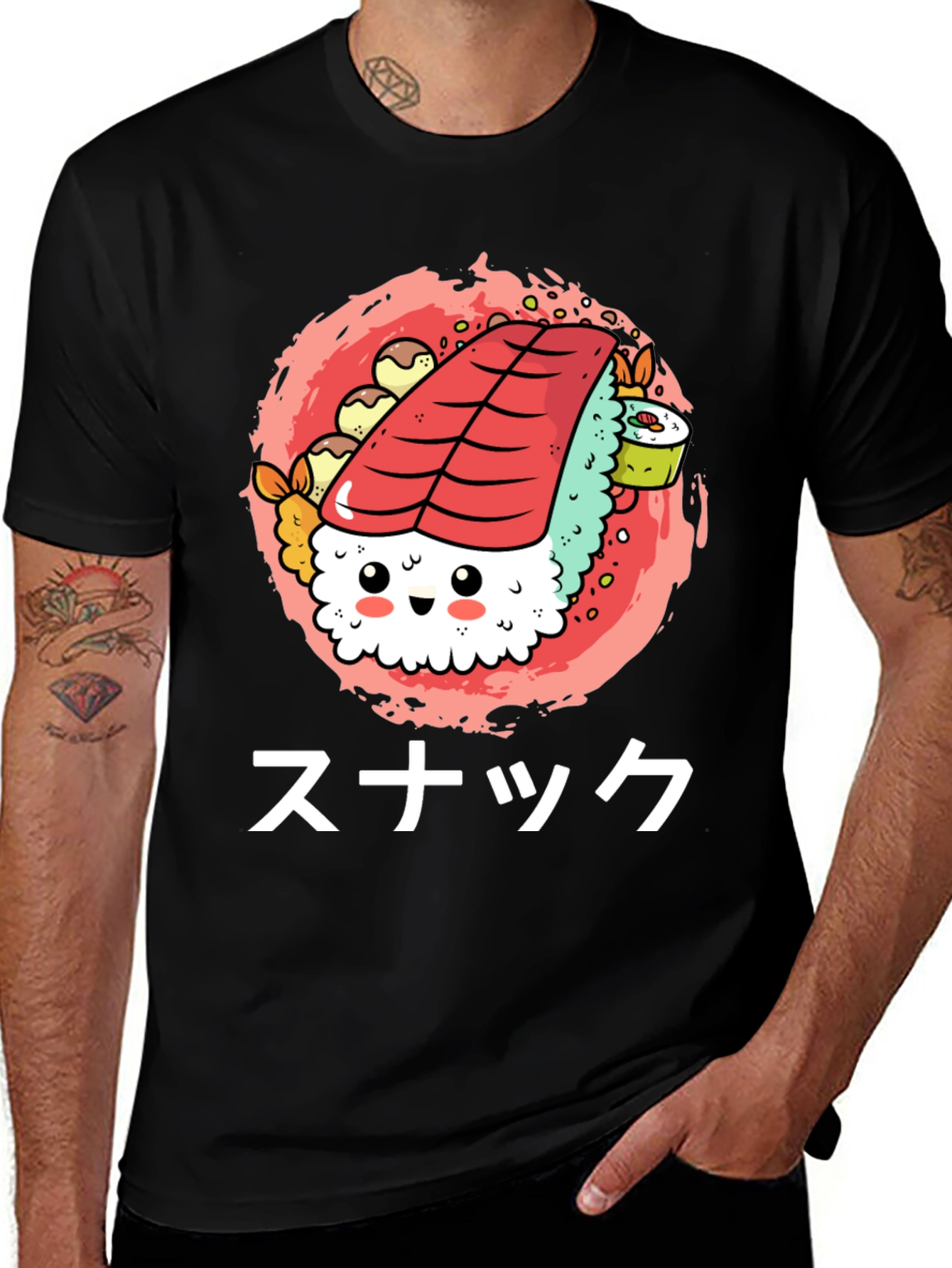 Variant 27 of Sushi Snack Graphic Tee - Cute & Fun!