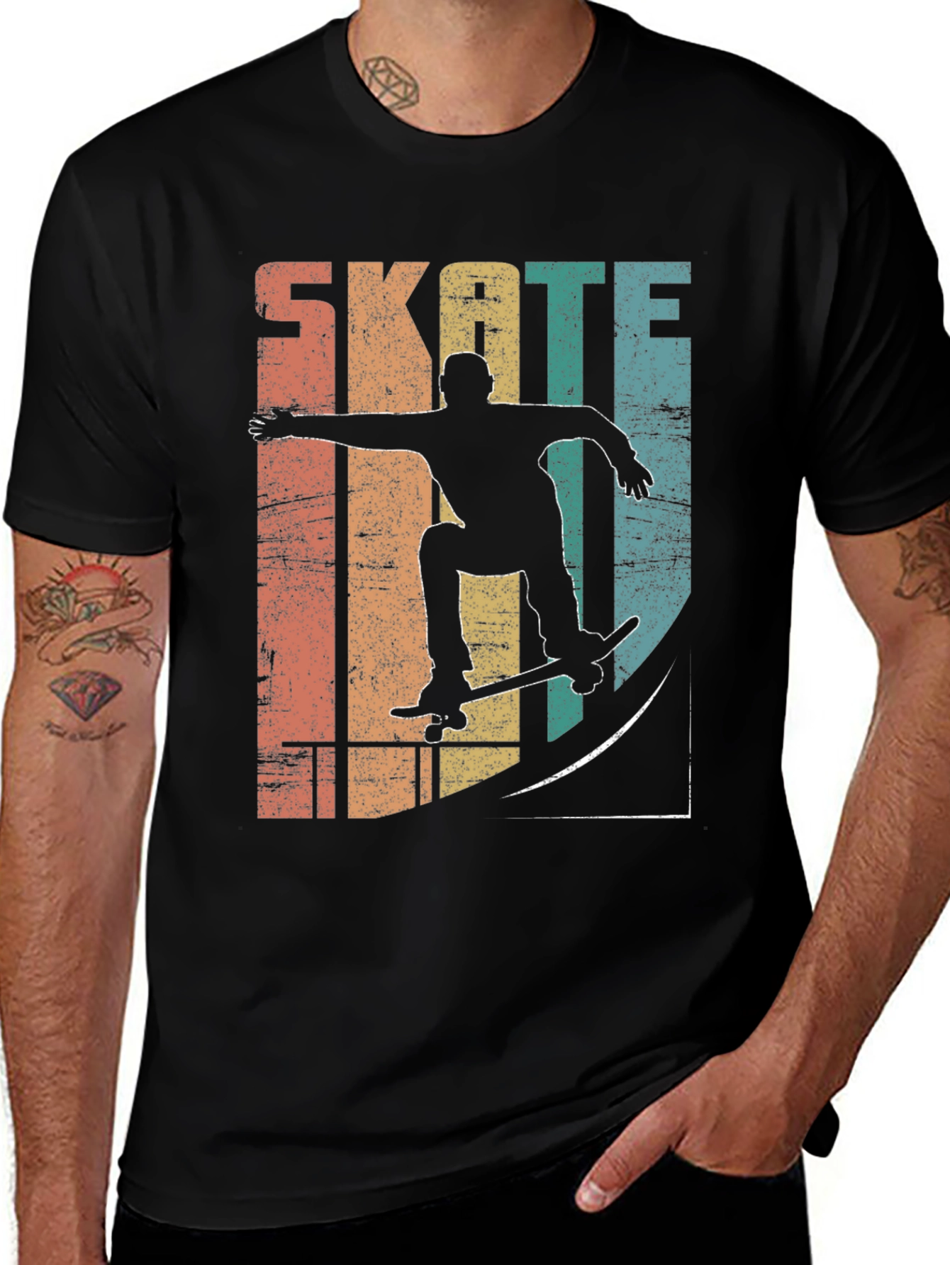 Variant 17 of Retro Skate T-Shirt - Cool Skateboarder Graphic Tee