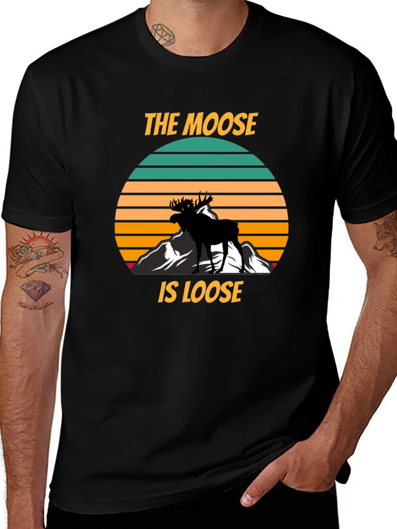 Black The Moose Is Loose Black Graphic T-Shirt main image
