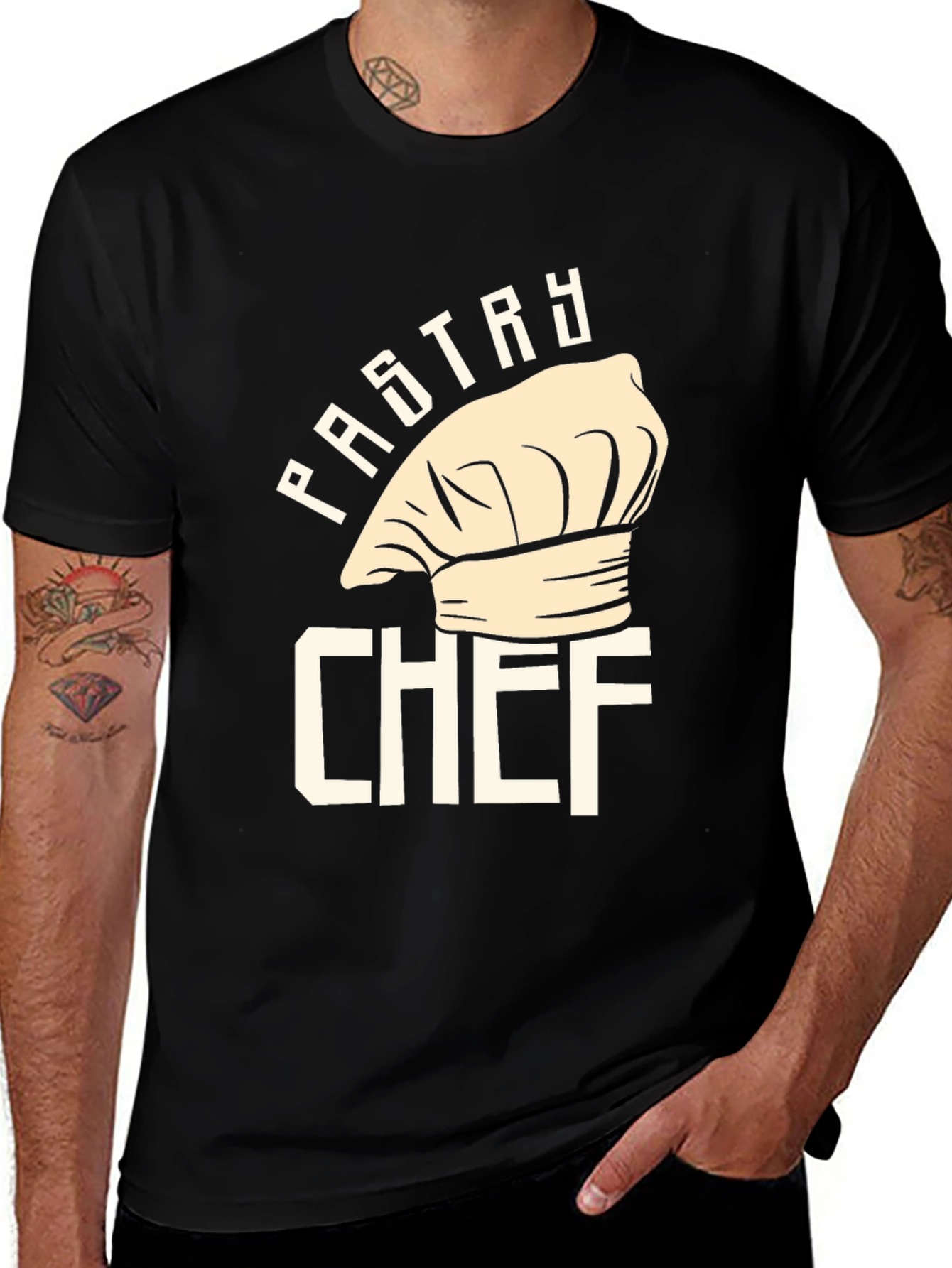 Variant 10 of Pastry Chef Graphic Tee - Black Cotton Blend T-Shirt