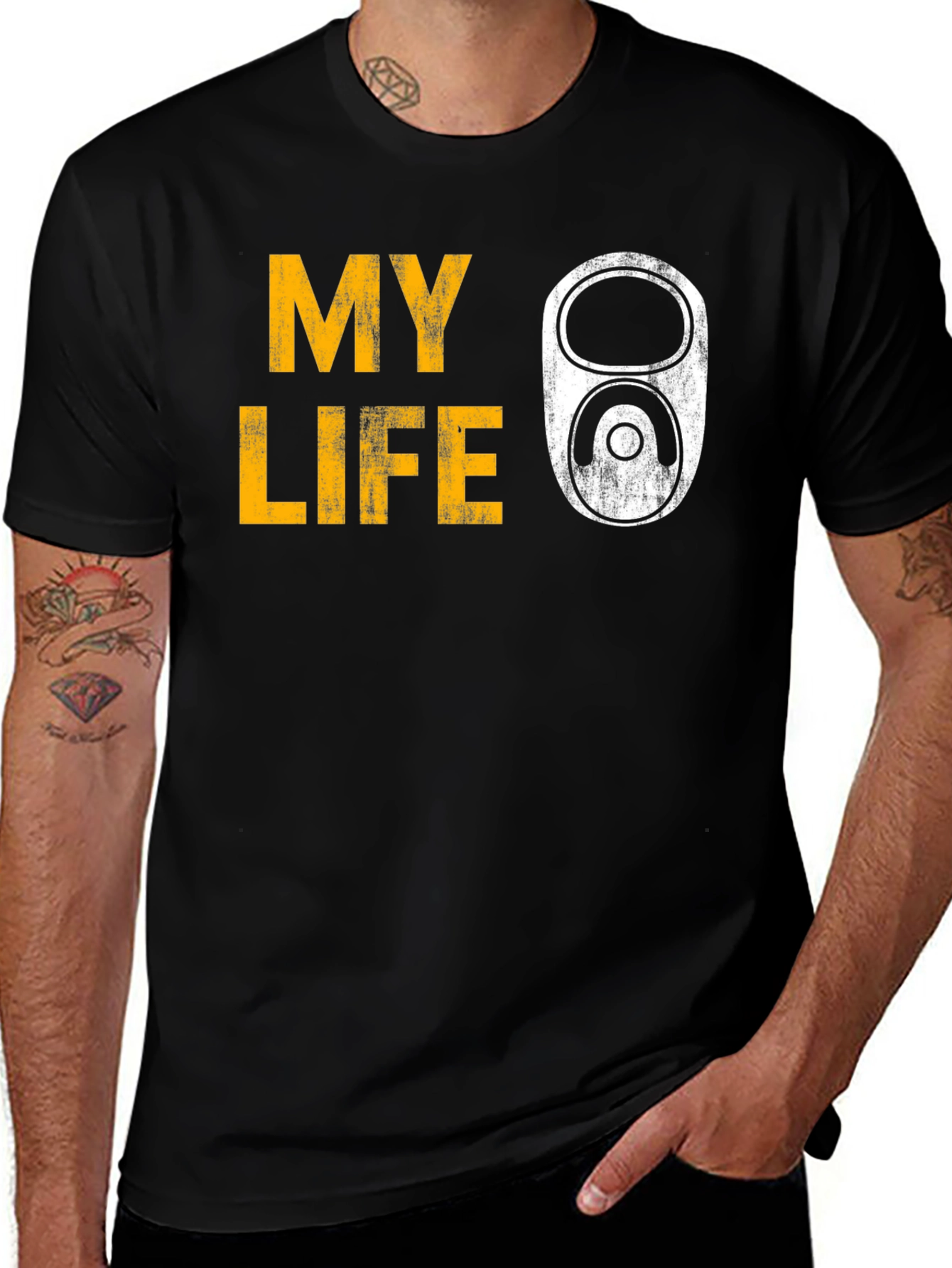 Variant 29 of My Life Tab T-Shirt - Black Graphic Tee