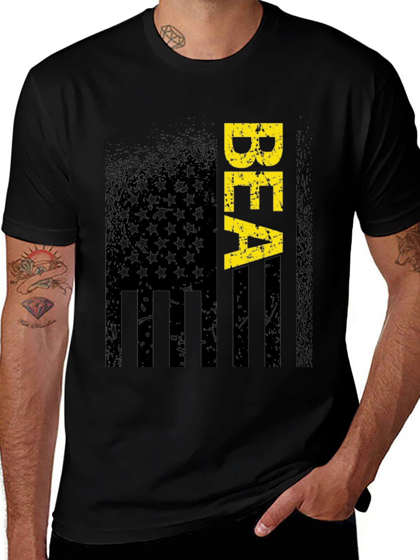 Variant 20 of Distressed American Flag BEA Graphic T-Shirt