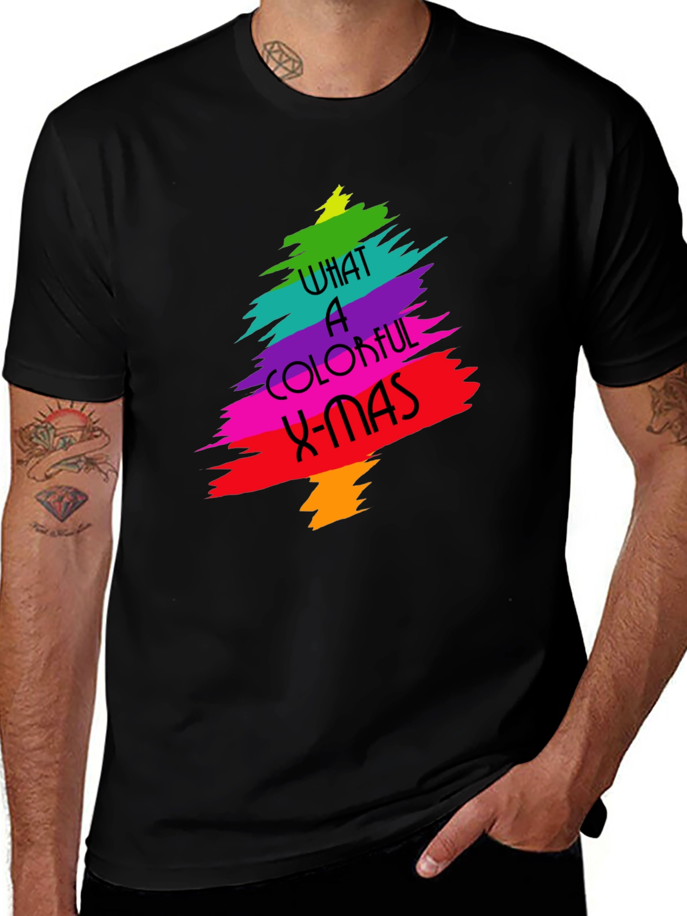 Variant 27 of Colorful X-Mas Tree Graphic T-Shirt