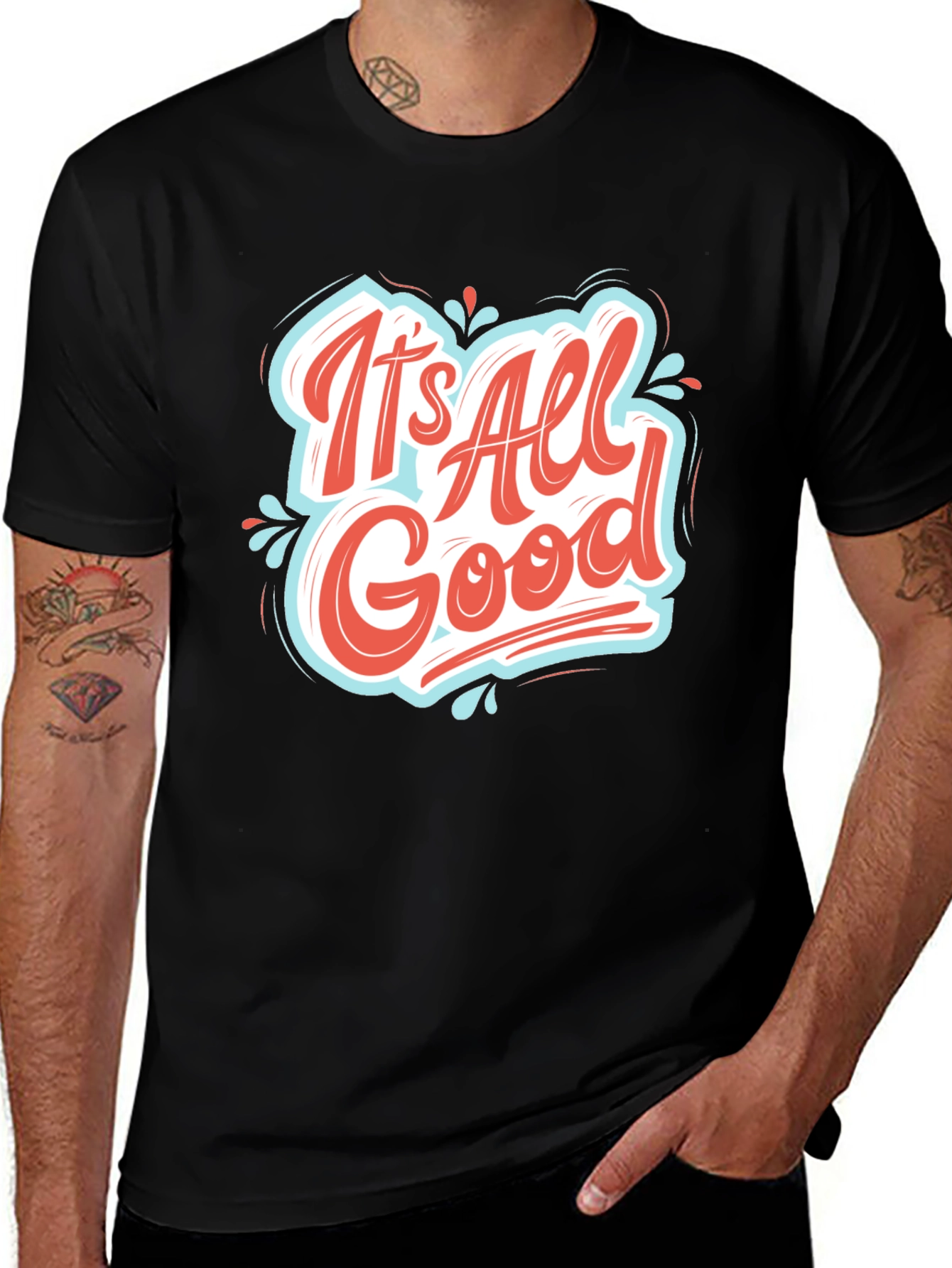 Variant 8 of It's All Good Graphic Tee - Casual Style