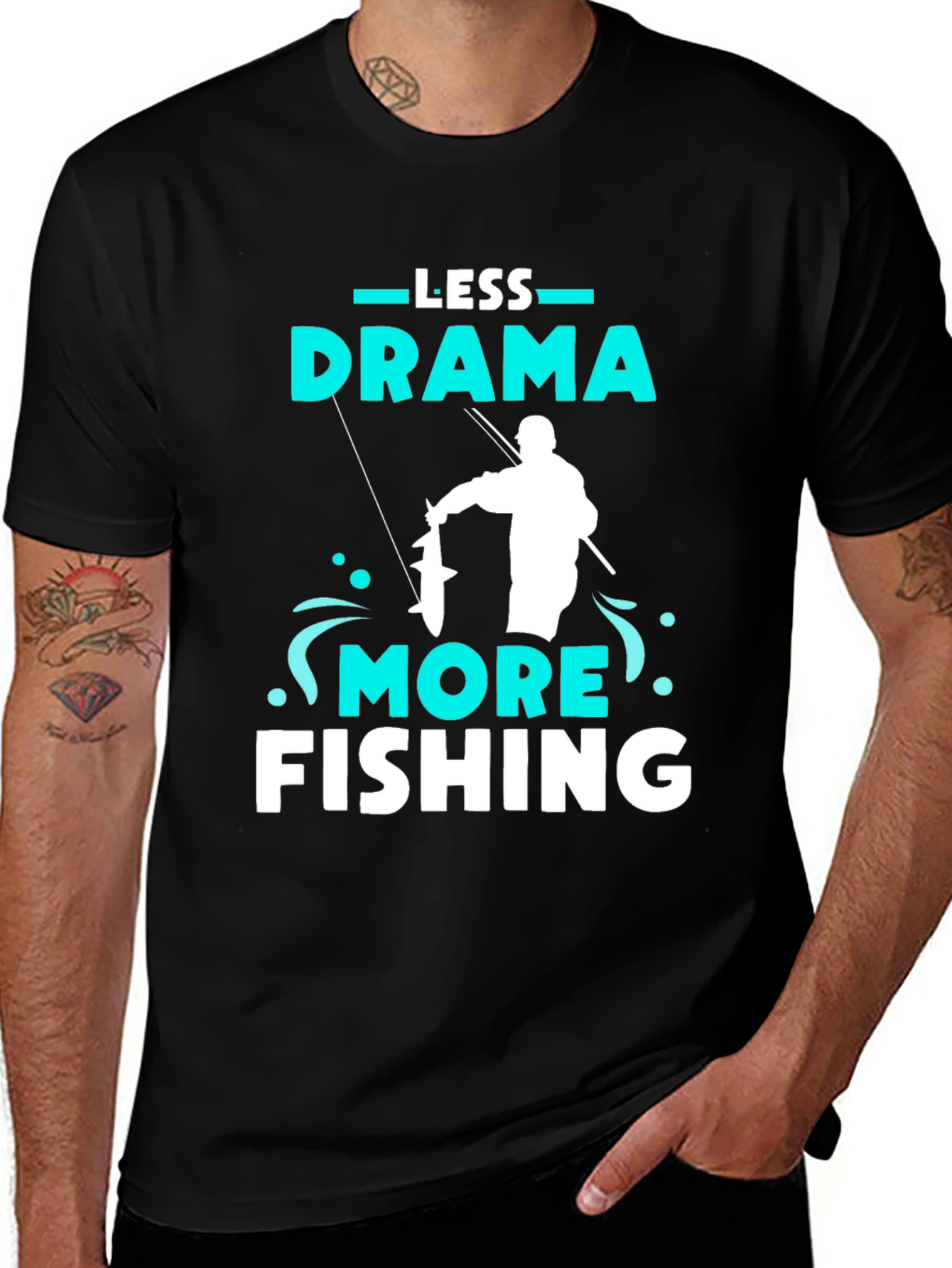 Variant 2 of Less Drama More Fishing Graphic Tee