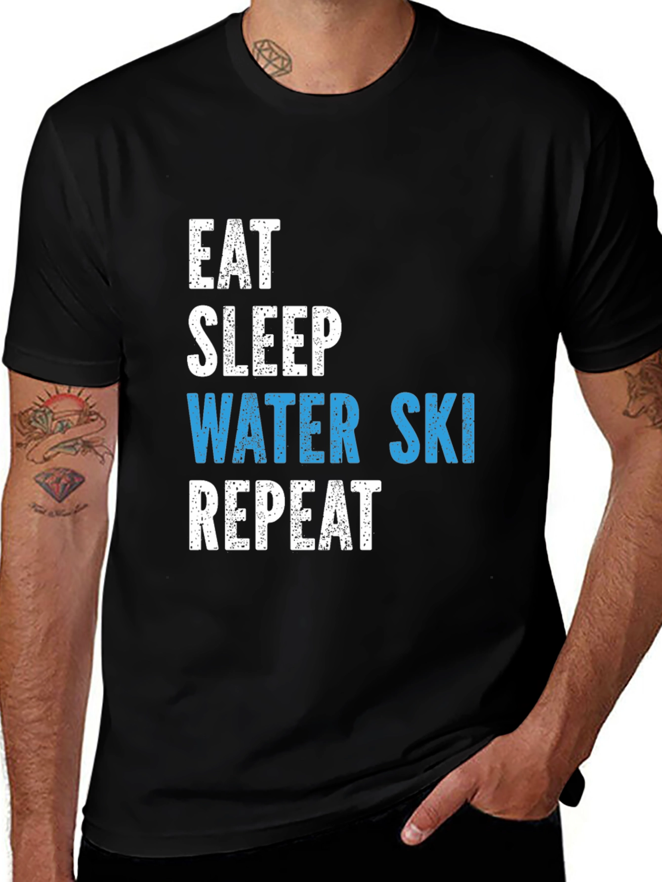 Eat Sleep Water Ski Repeat Graphic T-Shirt