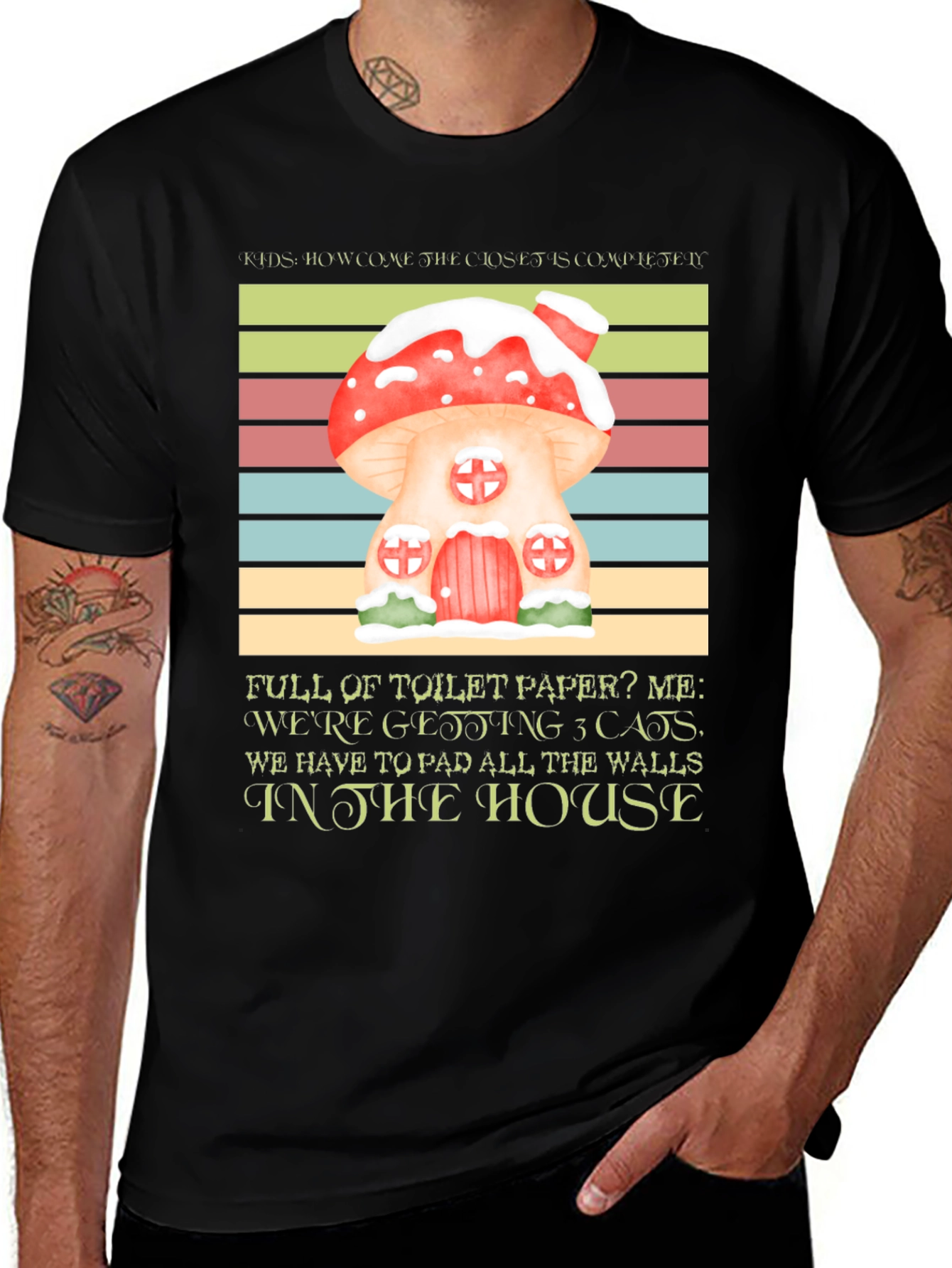 Variant 24 of Mushroom House Cat Lover T-Shirt