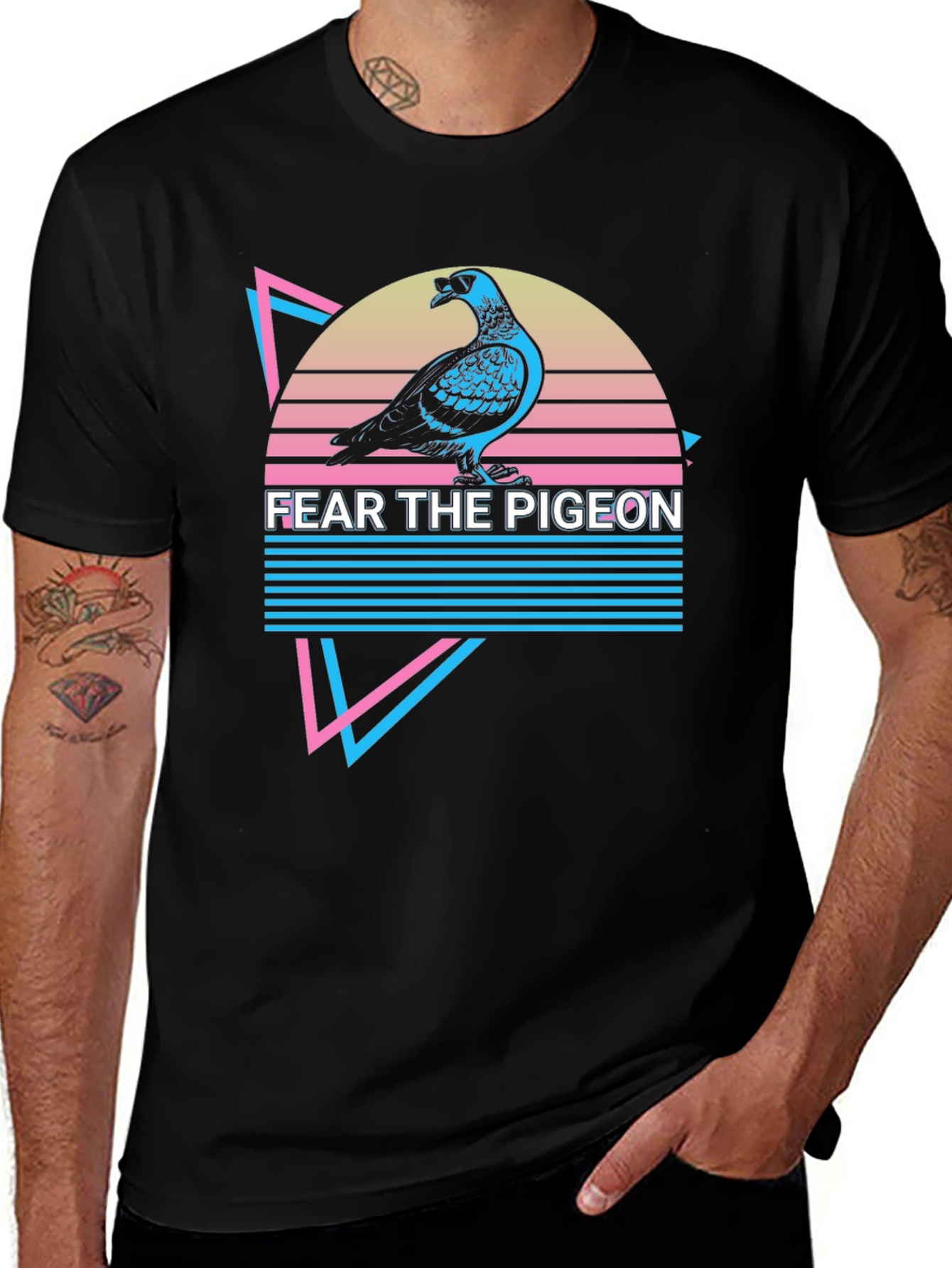 Variant 11 of Fear the Pigeon T-Shirt - Retro Style