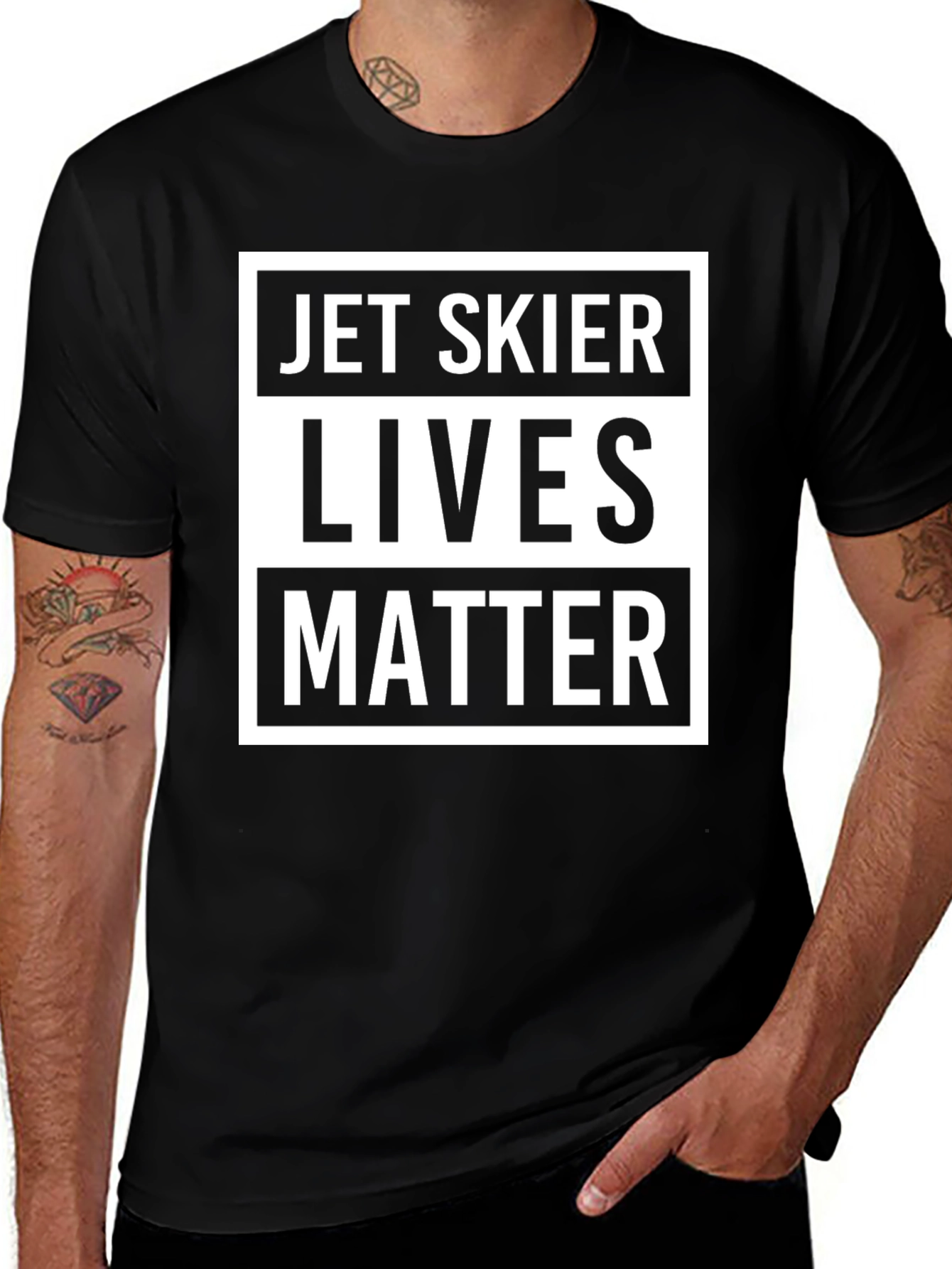 Variant 14 of Jet Skier Lives Matter Graphic T-Shirt - Black
