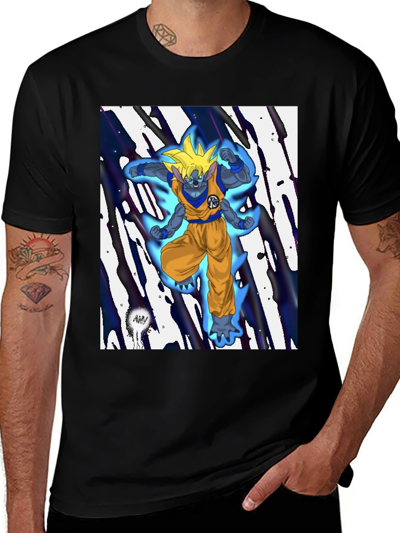 Variant 25 of Goku Stitch Fusion Graphic Tee