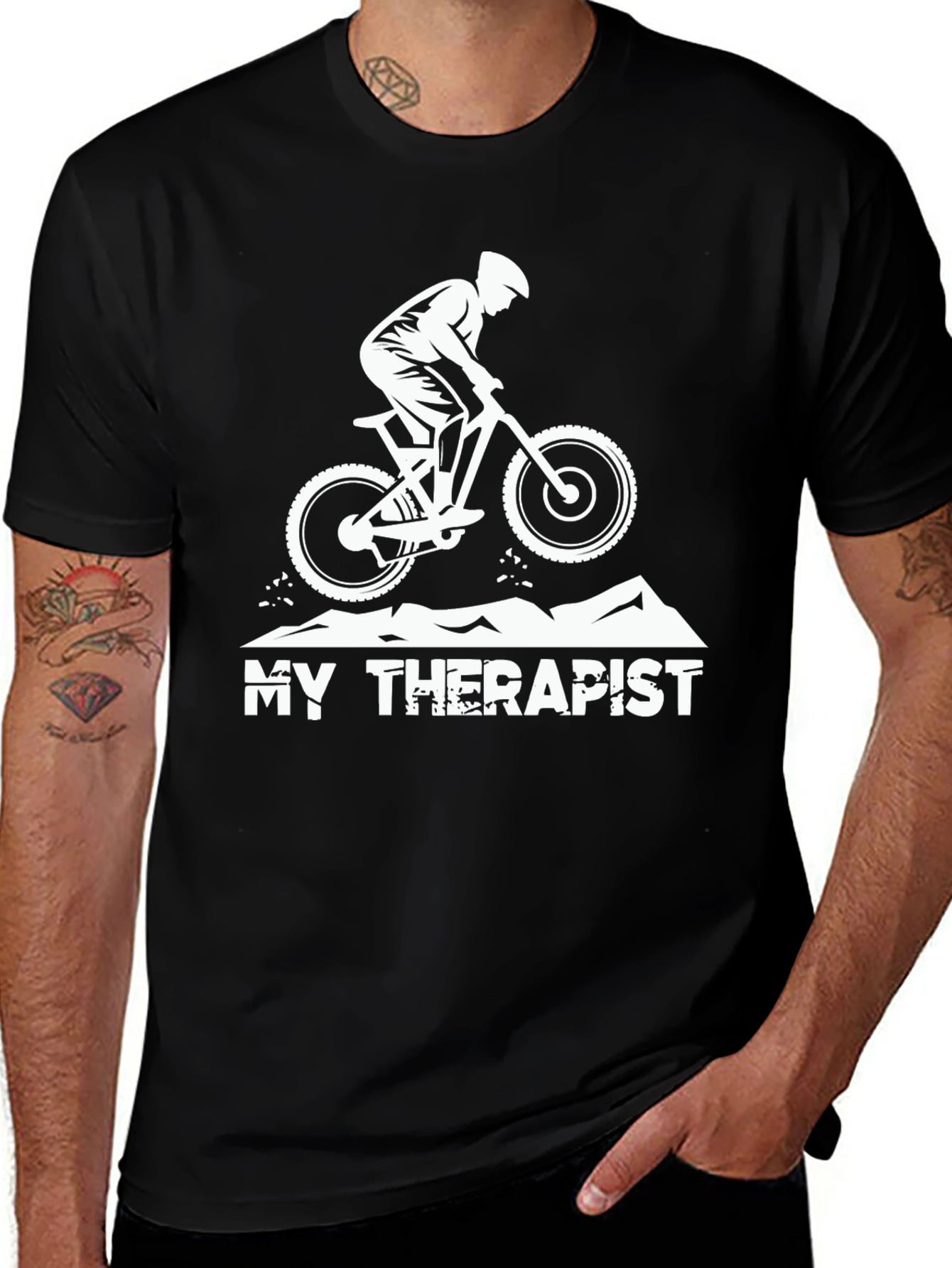 Variant 29 of My Therapist T-Shirt - Mountain Bike Rider Tee