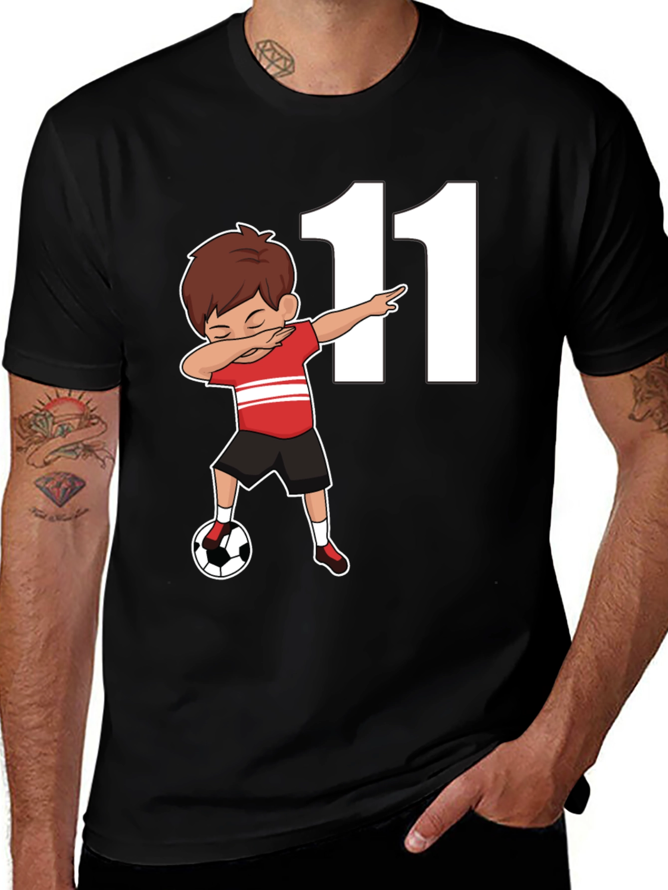 Variant 19 of Soccer Dab Kid #11 T-Shirt - Black