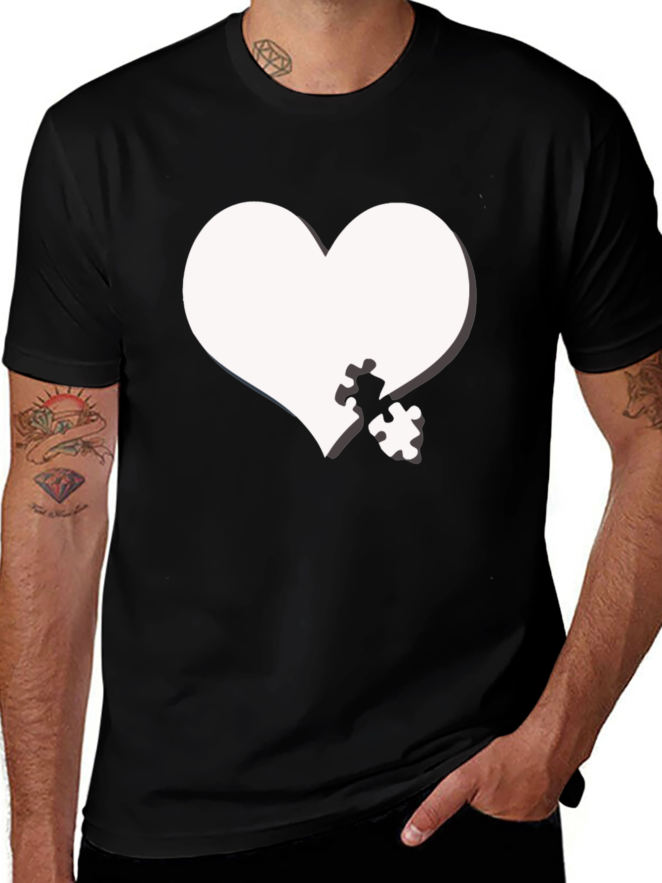 Variant 16 of Heart Puzzle Piece Graphic Tee