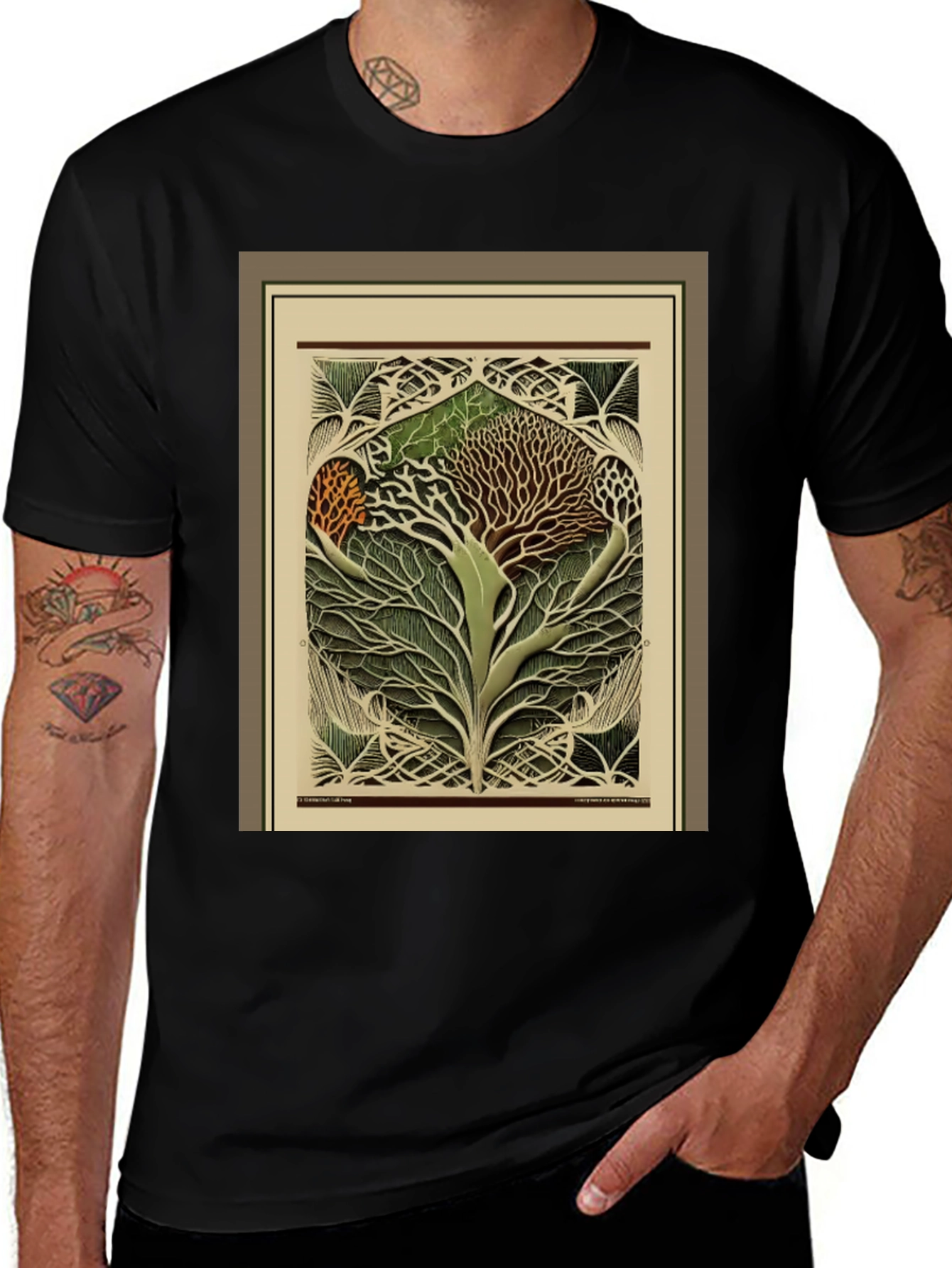 Variant 12 of Arboreal Art Tee - Unique Tree of Life Design