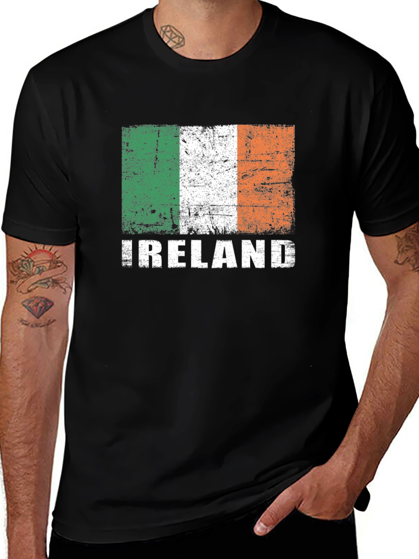Variant 13 of Ireland Flag Graphic T-Shirt - Distressed Irish Pride Tee
