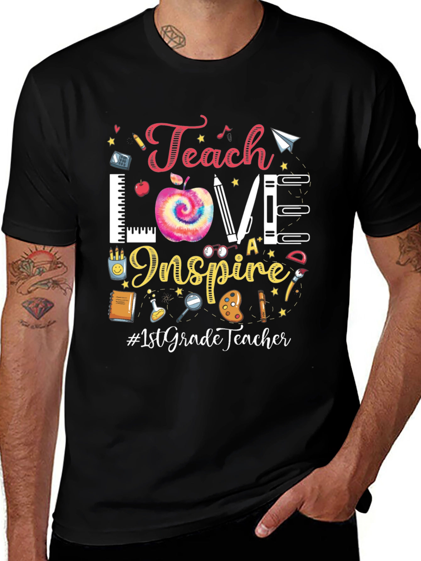 Variant 19 of Teach Love Inspire Teacher Graphic Tee