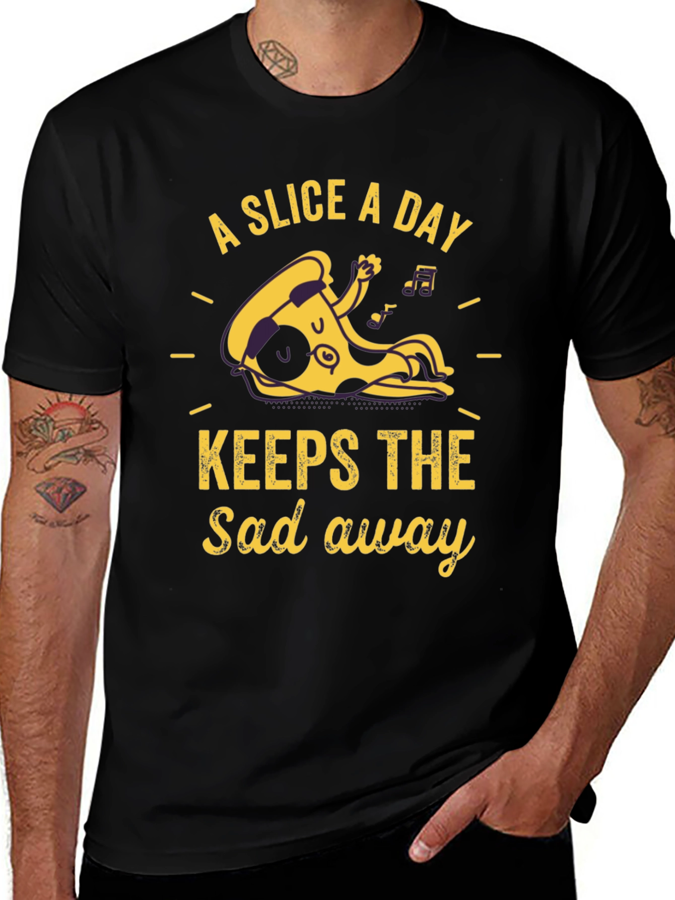 A Slice a Day Keeps the Sad Away Graphic T-Shirt