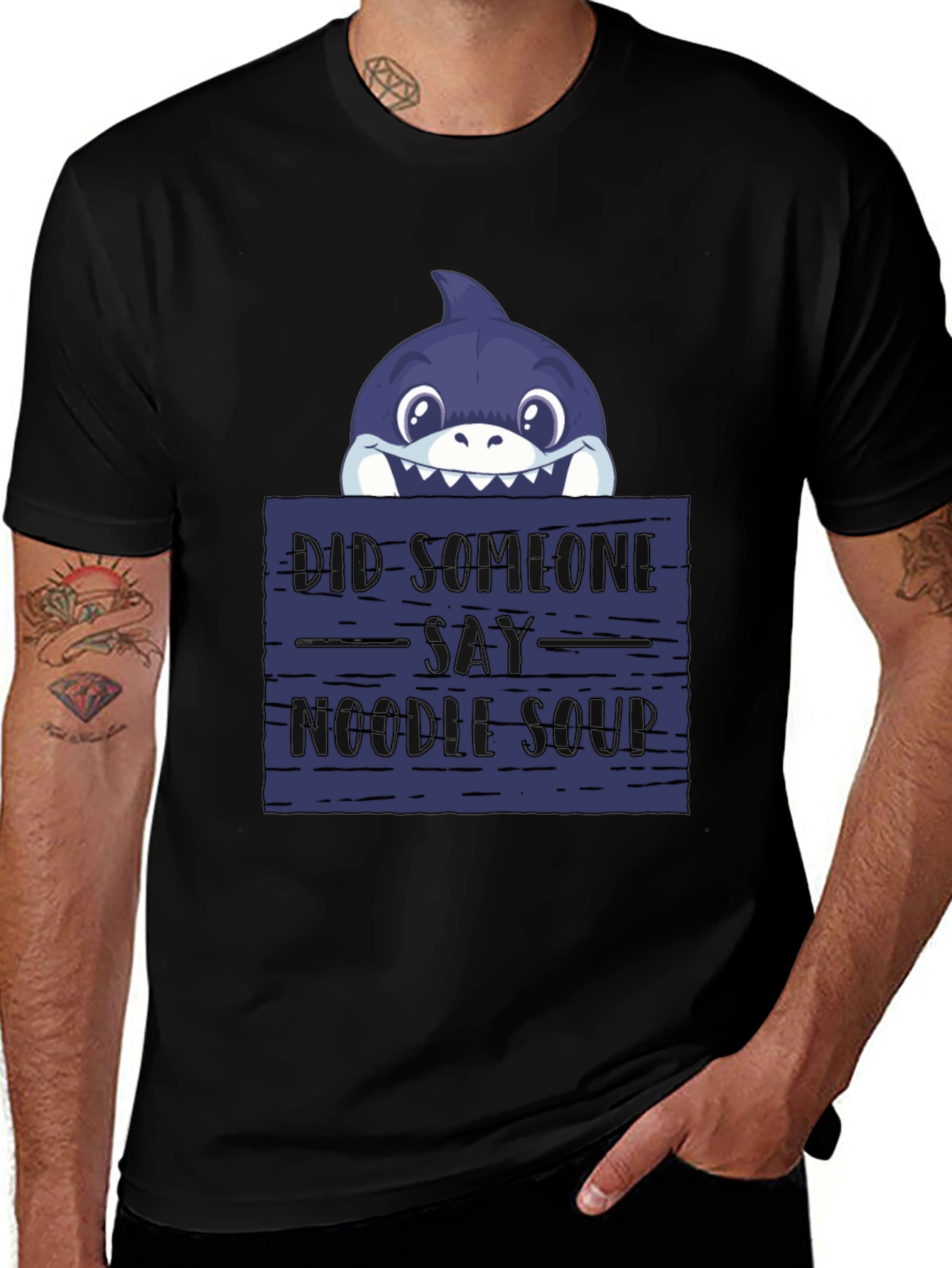Variant 28 of Noodle Soup Shark T-Shirt - Funny Graphic Tee