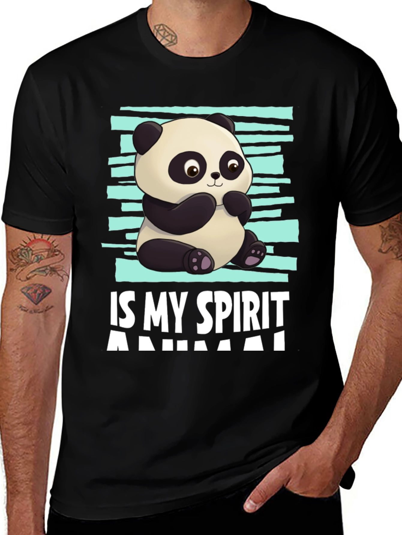 Variant 6 of Panda Spirit Animal Graphic T-Shirt