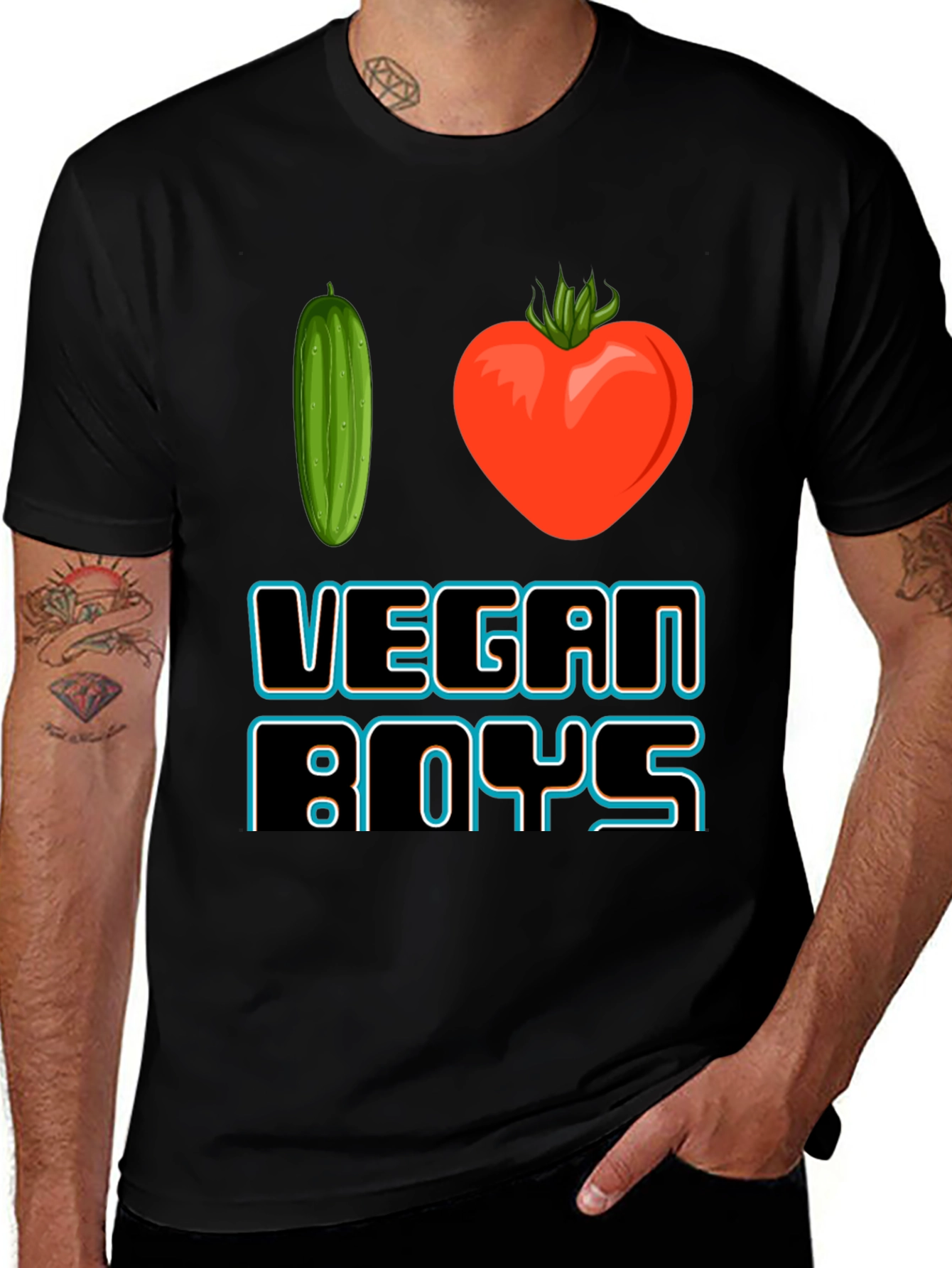 Variant 13 of I Love Vegan Boys Graphic T-Shirt