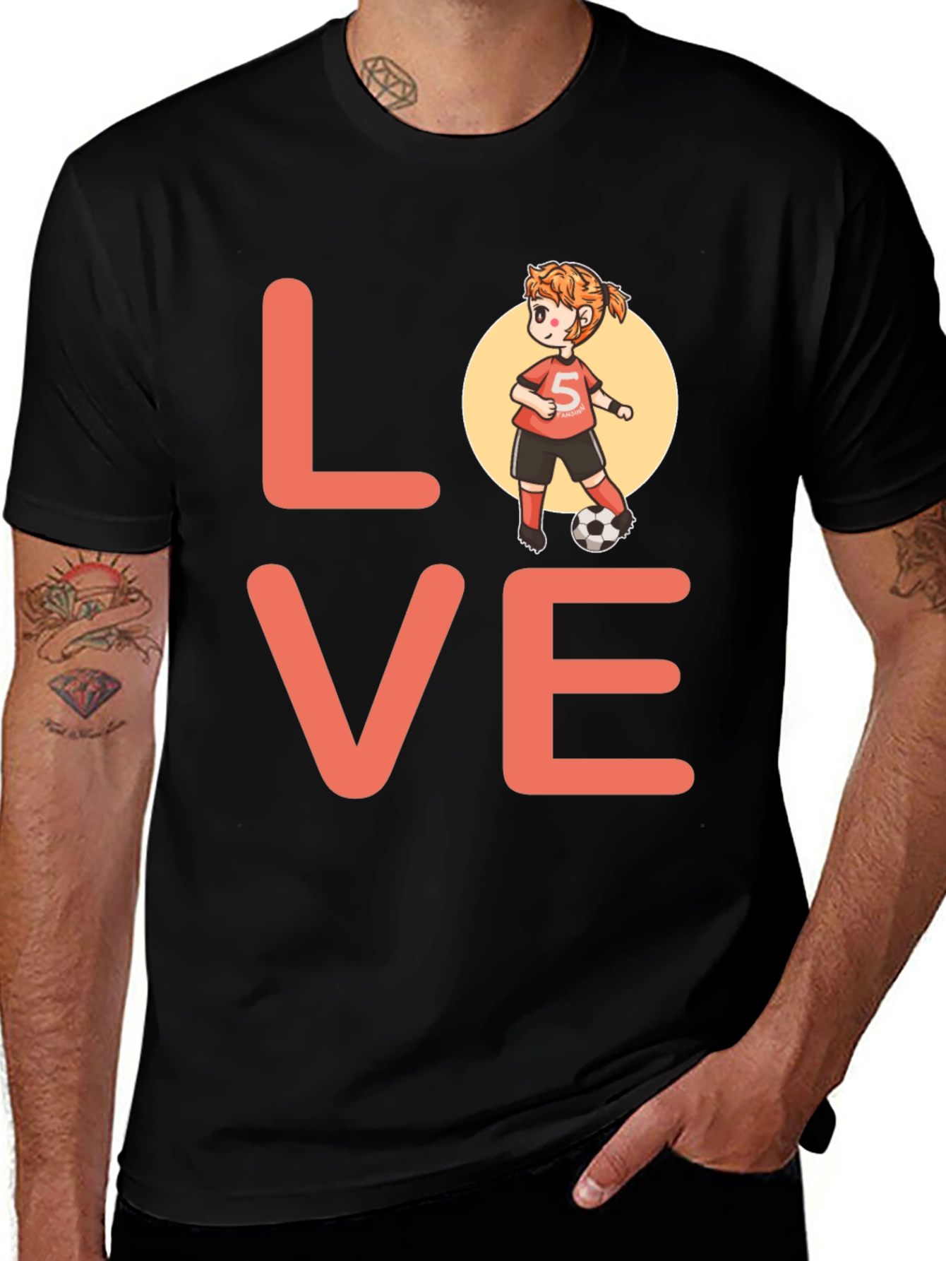 Variant 28 of Love Soccer Graphic T-Shirt