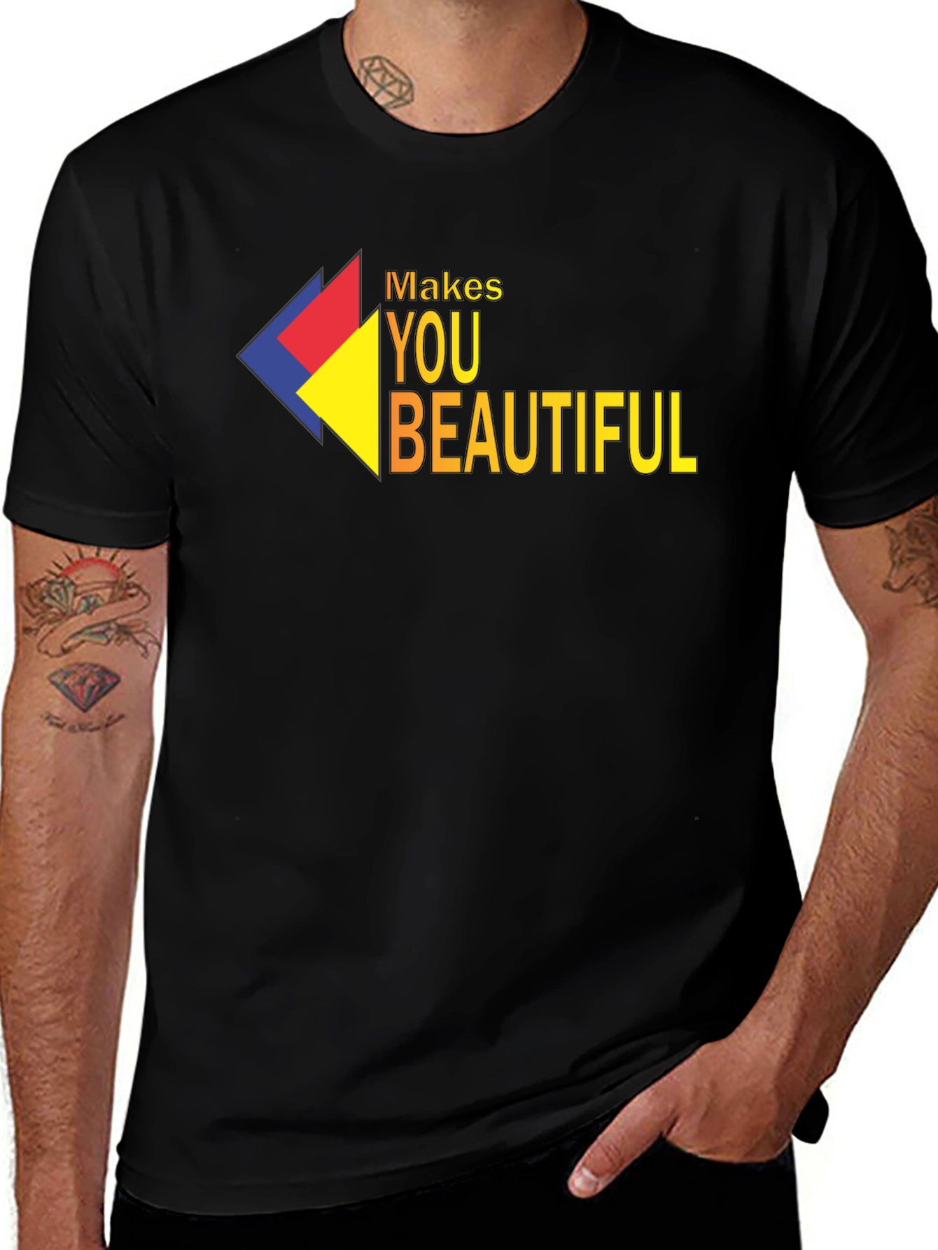 Variant 30 of Makes You Beautiful Graphic Tee - Black