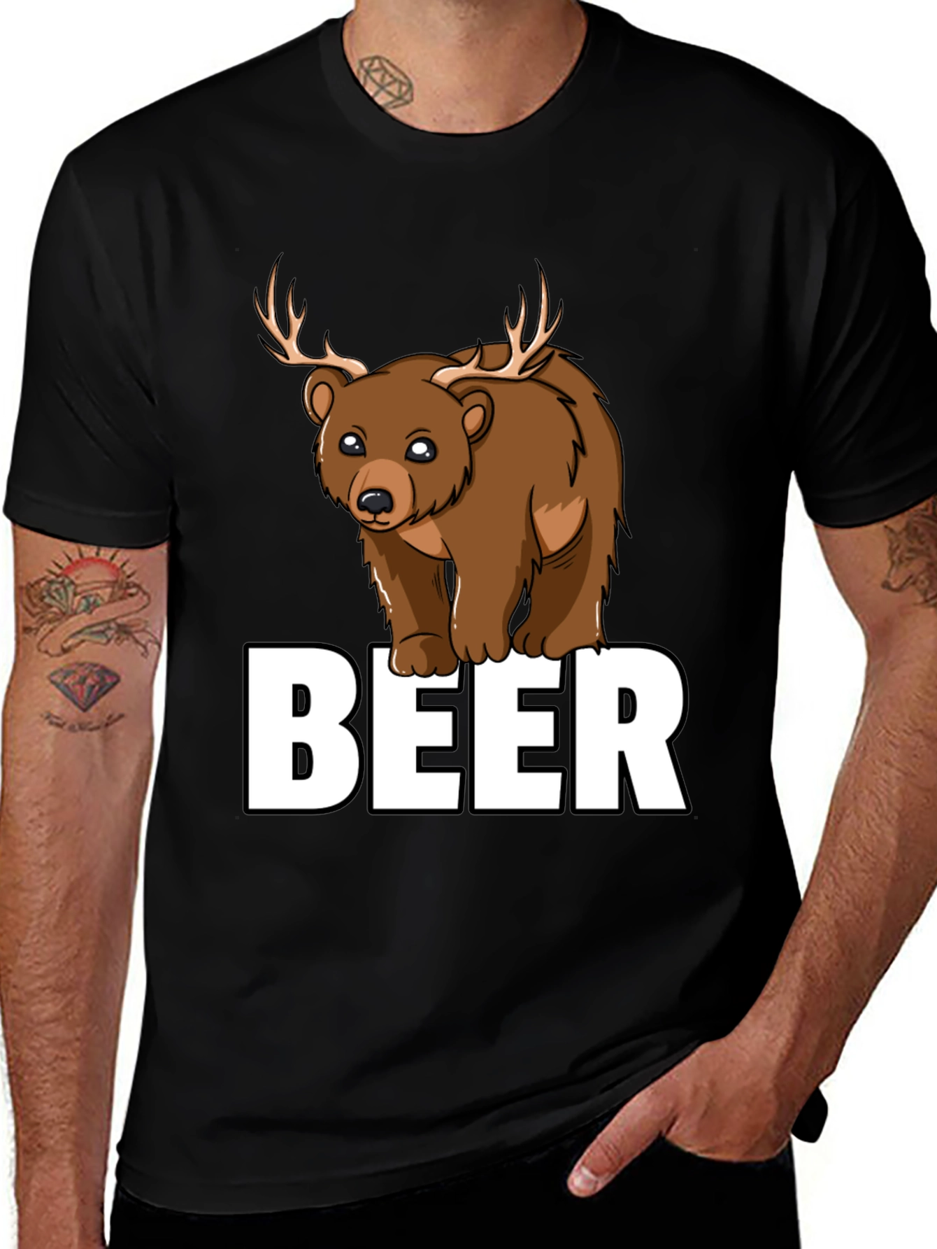 Variant 15 of Bear Deer Beer Graphic T-Shirt