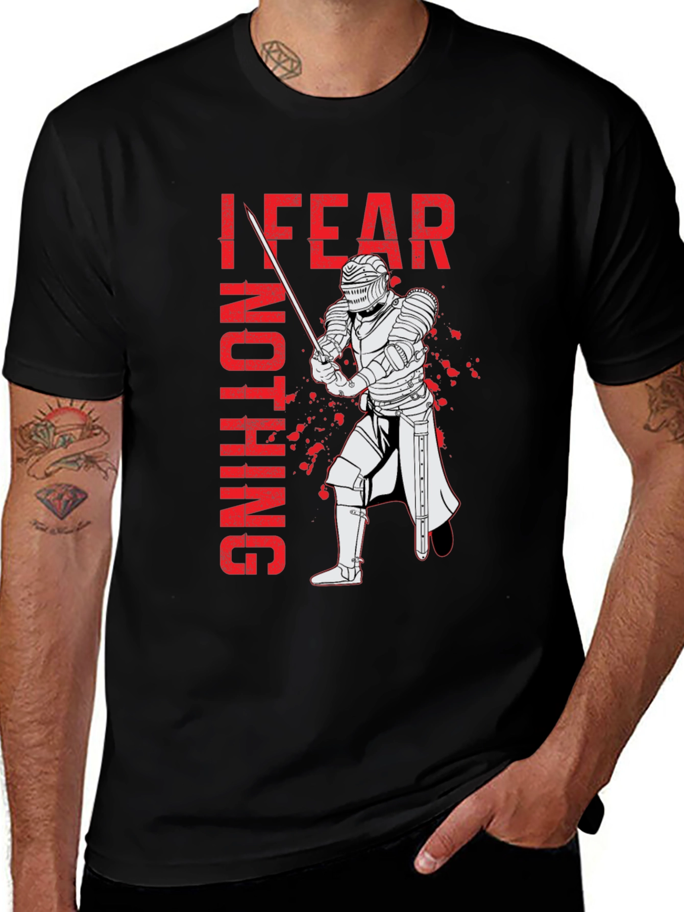 Variant 13 of I Fear Nothing Graphic Tee - Knight Design