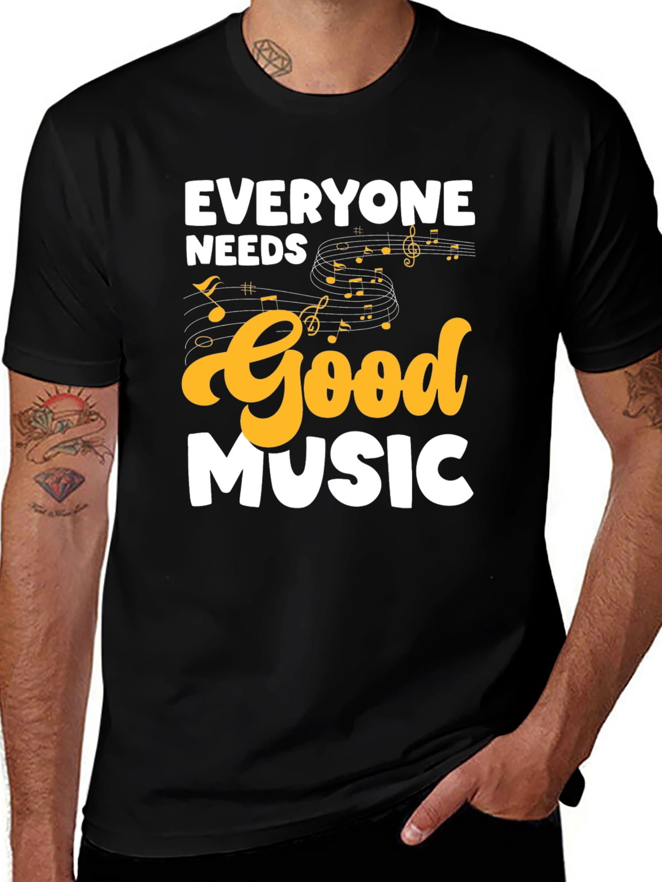 Variant 10 of Everyone Needs Good Music Black Tee