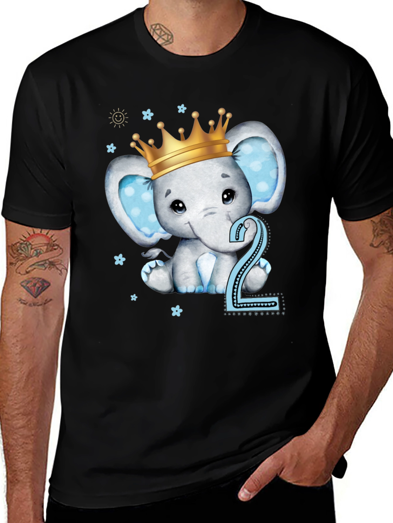 Variant 17 of Cute Elephant 2nd Birthday T-Shirt - Boy