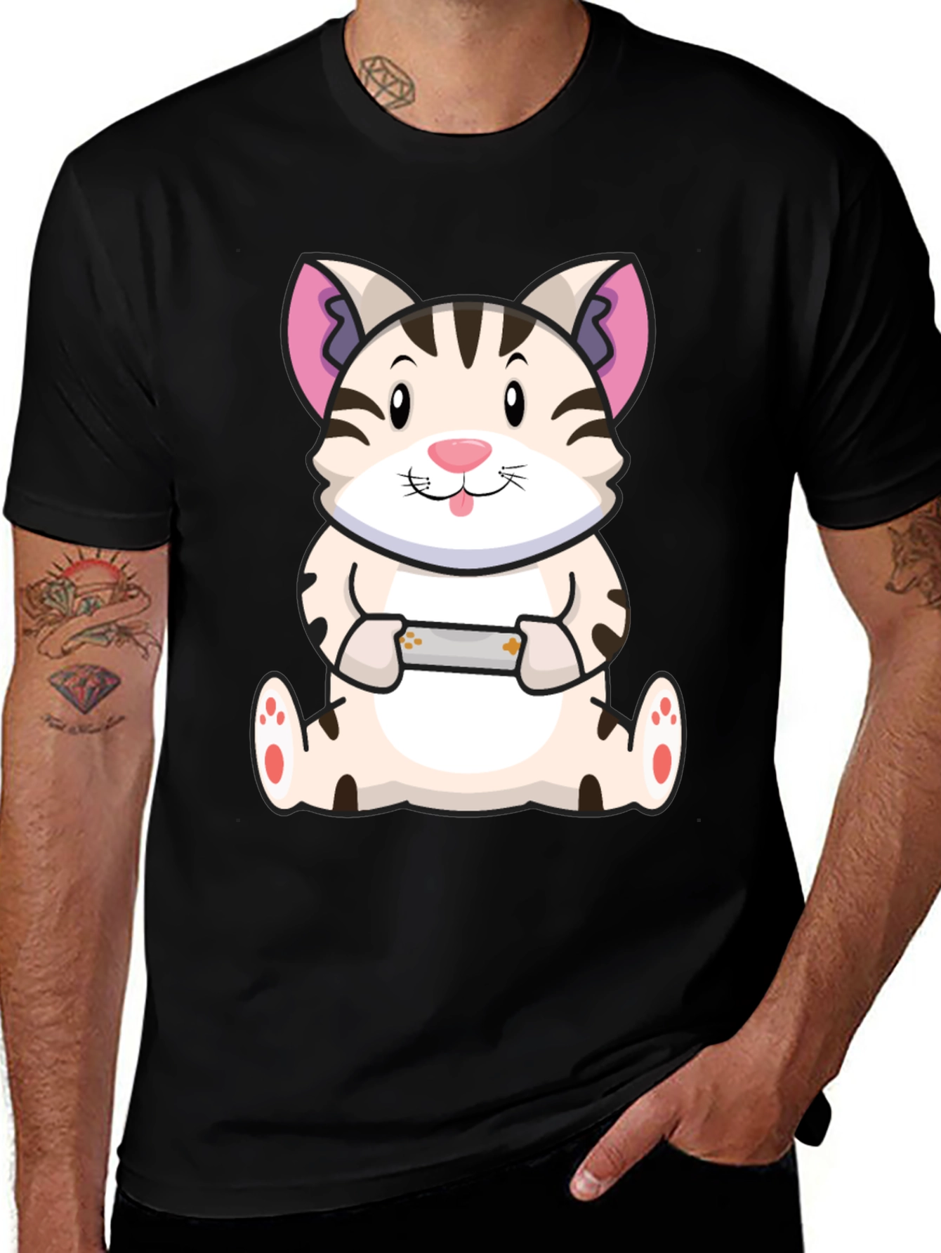 Variant 9 of Gamer Cat Graphic Tee - Funny Cute T-Shirt
