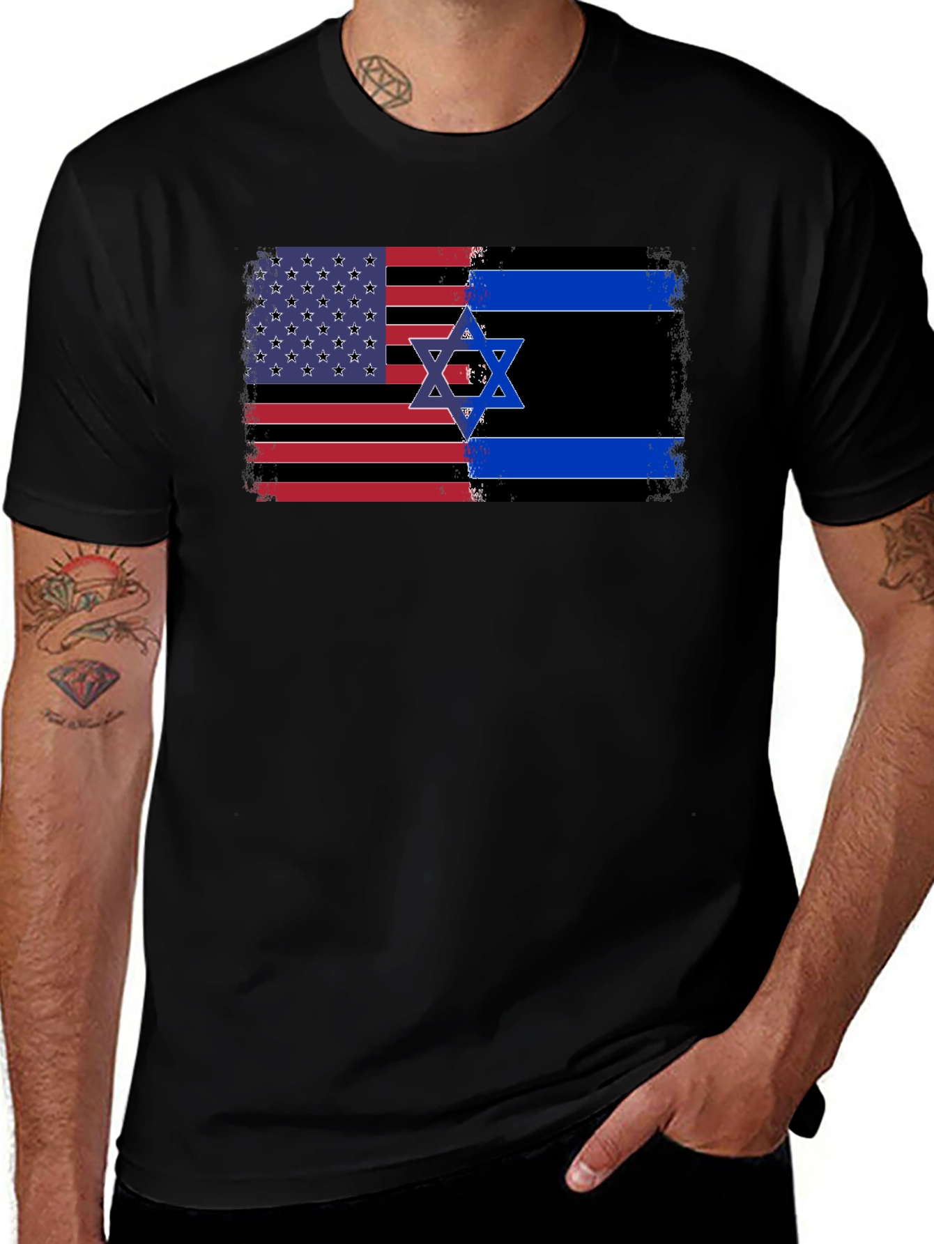 USA Israel Flag Graphic Tee