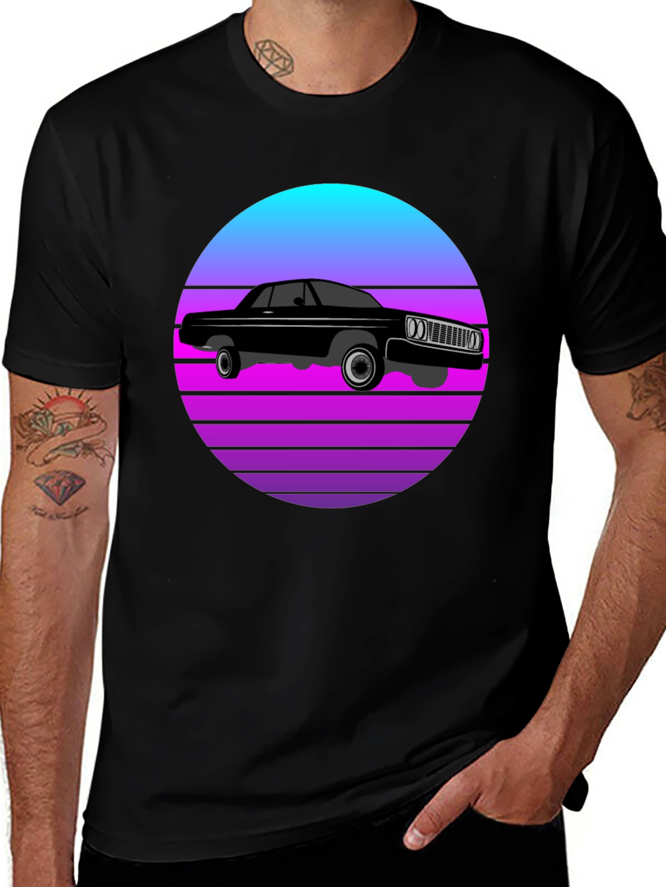 Variant 22 of Retro Car T-Shirt - Sunset Graphic Tee