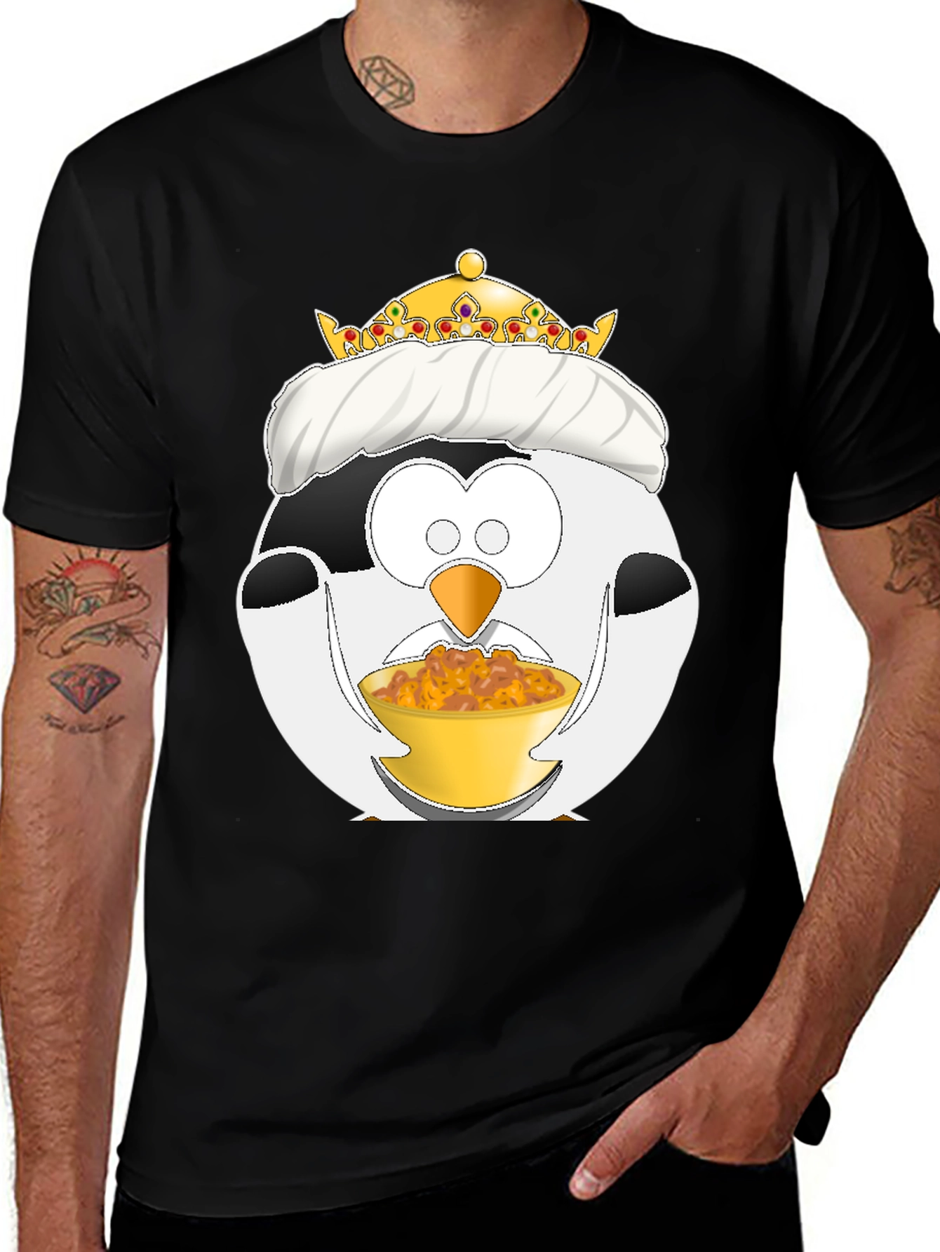 Funny Penguin King Graphic T-Shirt