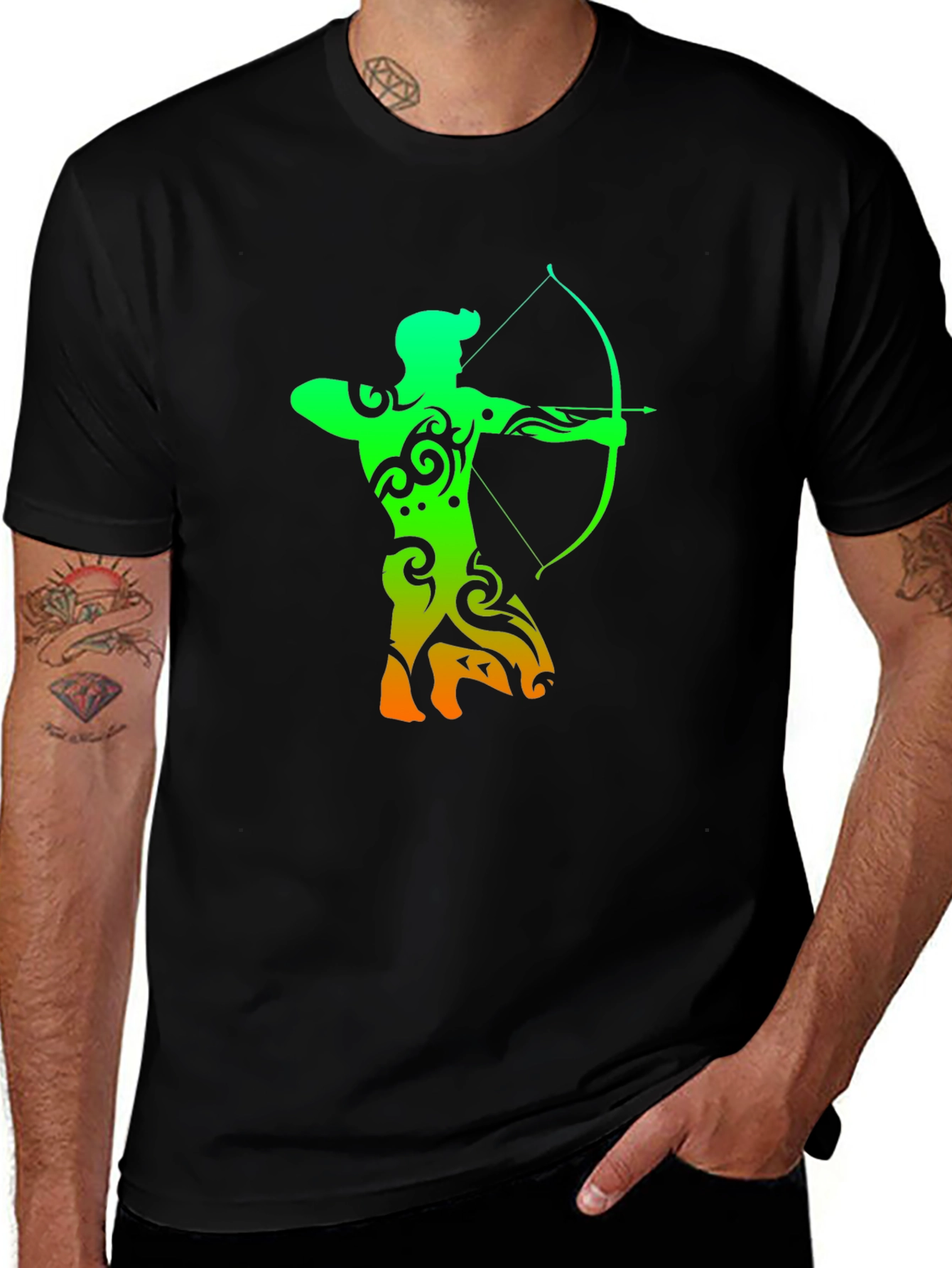 Variant 26 of Archery Silhouette Graphic T-Shirt - Cool Archer Design