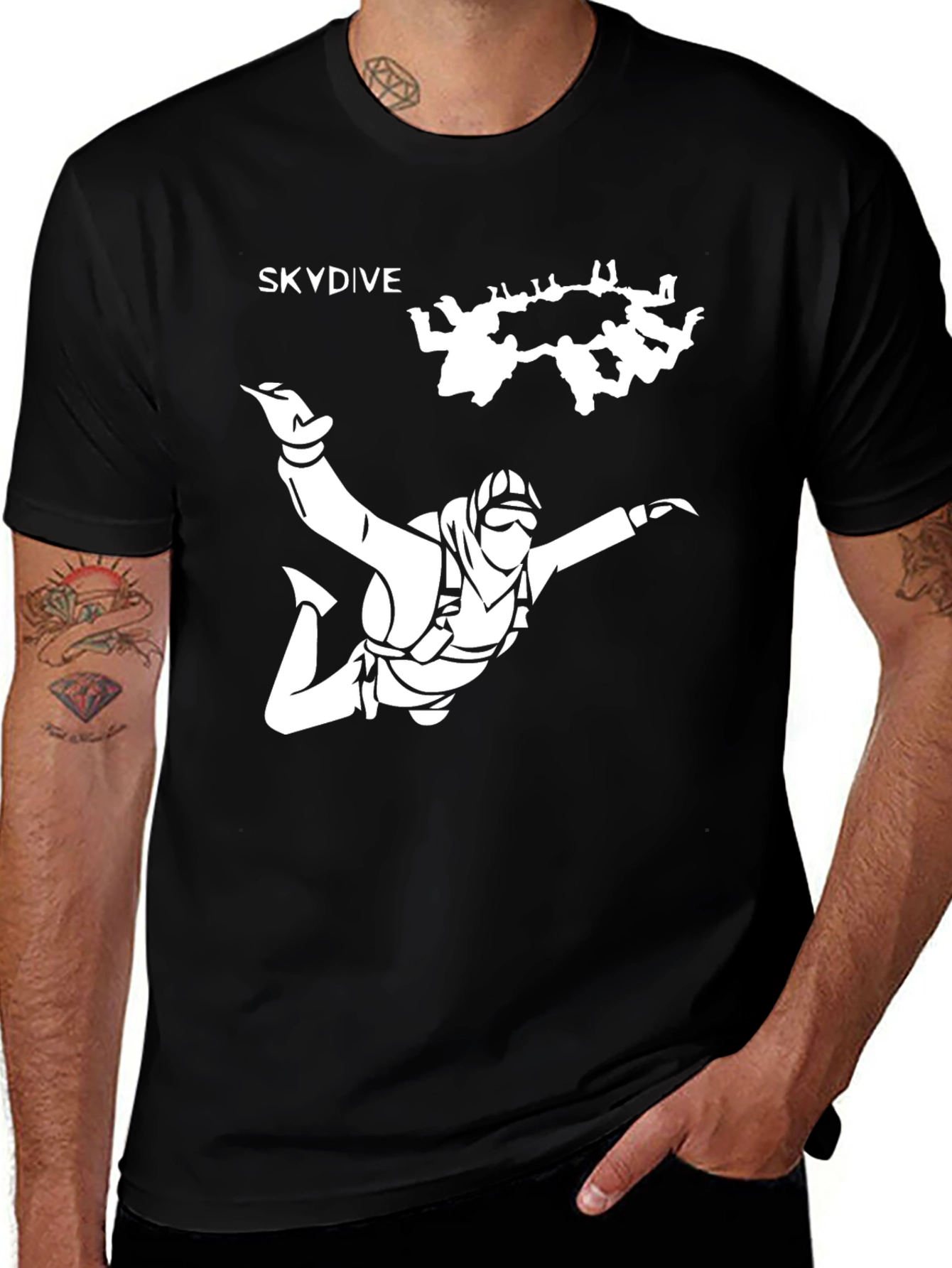 Variant 19 of Skydive Graphic Black T-Shirt