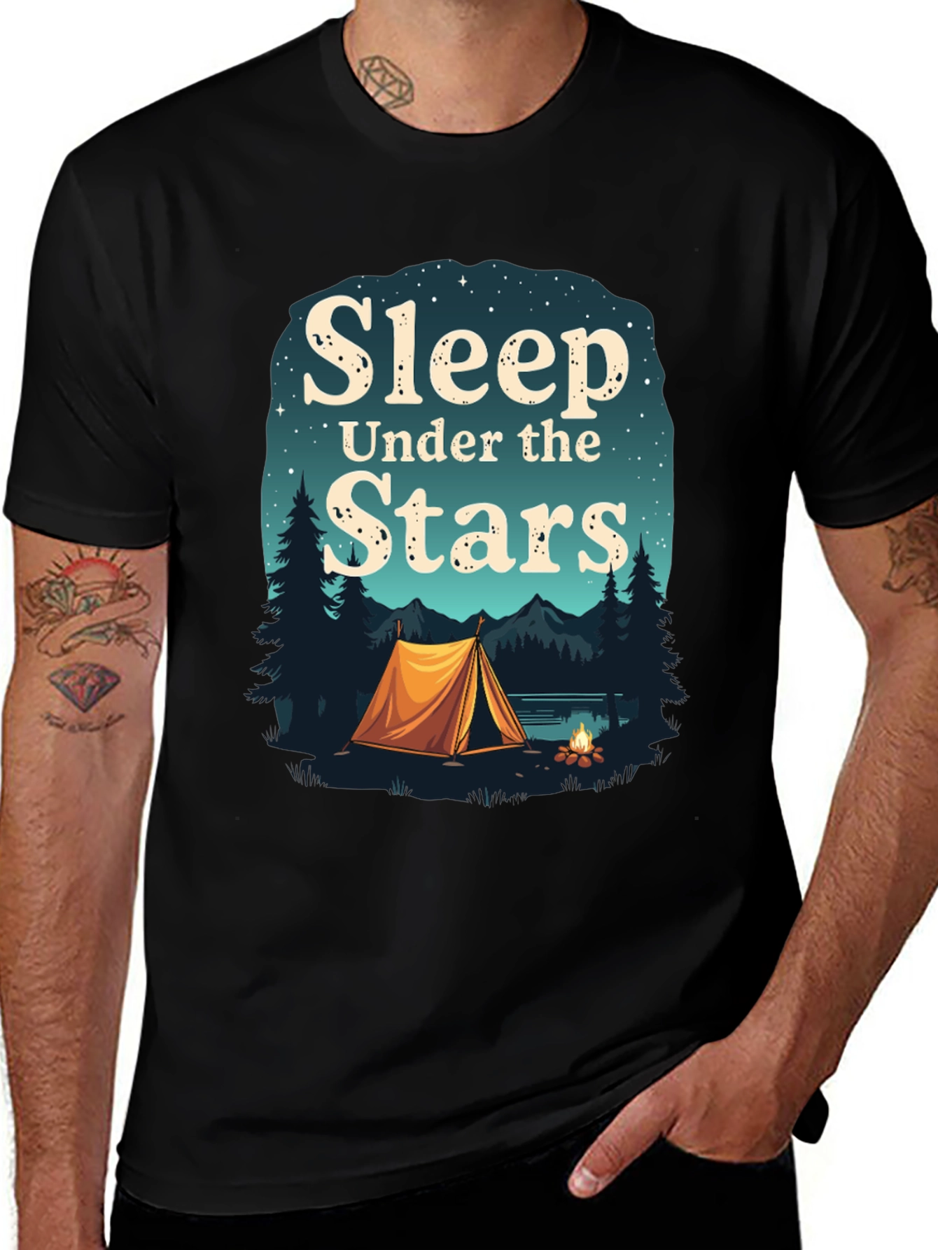 Variant 17 of Sleep Under the Stars Graphic Tee Camping T-Shirt